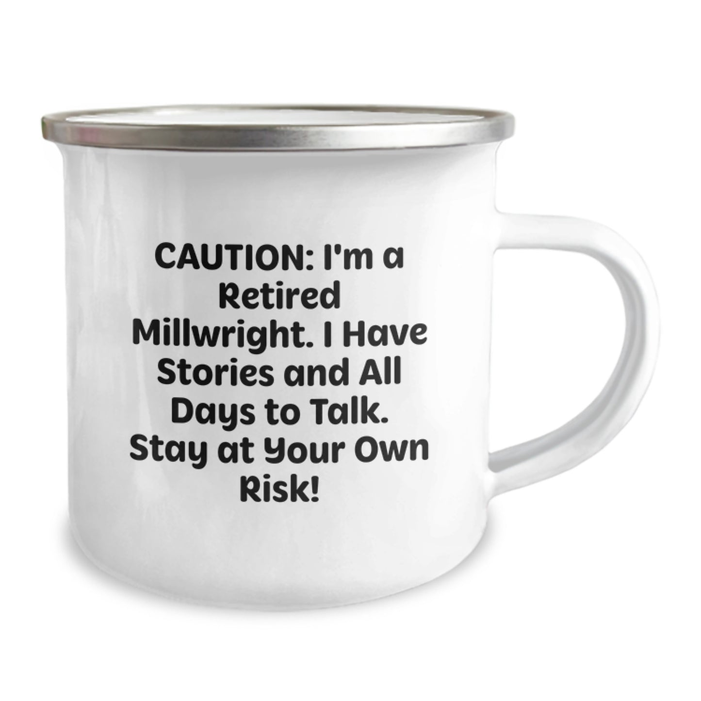 Funny Millwright Christmas Unique Gifts from Friends - 'I'm A Retired Millwright' Camping Mug for Men, Unique Millwright Men's Gifts for Christmas - Image 2