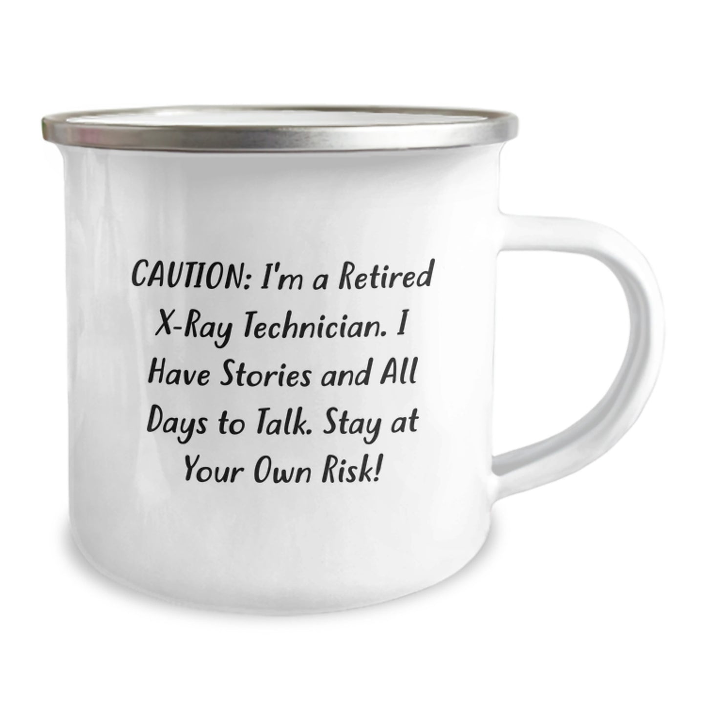Funny X-Ray Technician Gifts for Him, Unique Camping Mug for Christmas, Caution: I'm A Retired X-ray Tech - Image 2