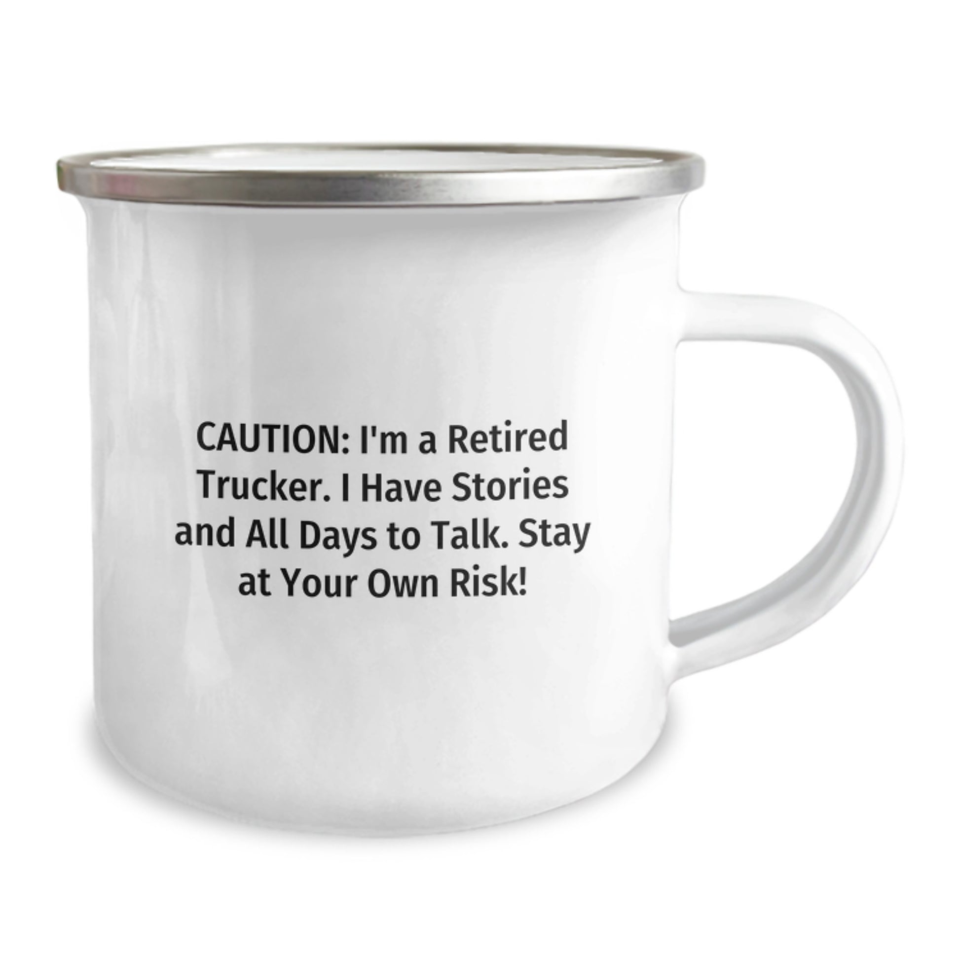 Trucker Christmas Unique Gifts from Family, Funny Camping Mug for Trucker, 12 oz Stainless Steel Enamel Finish - Image 2