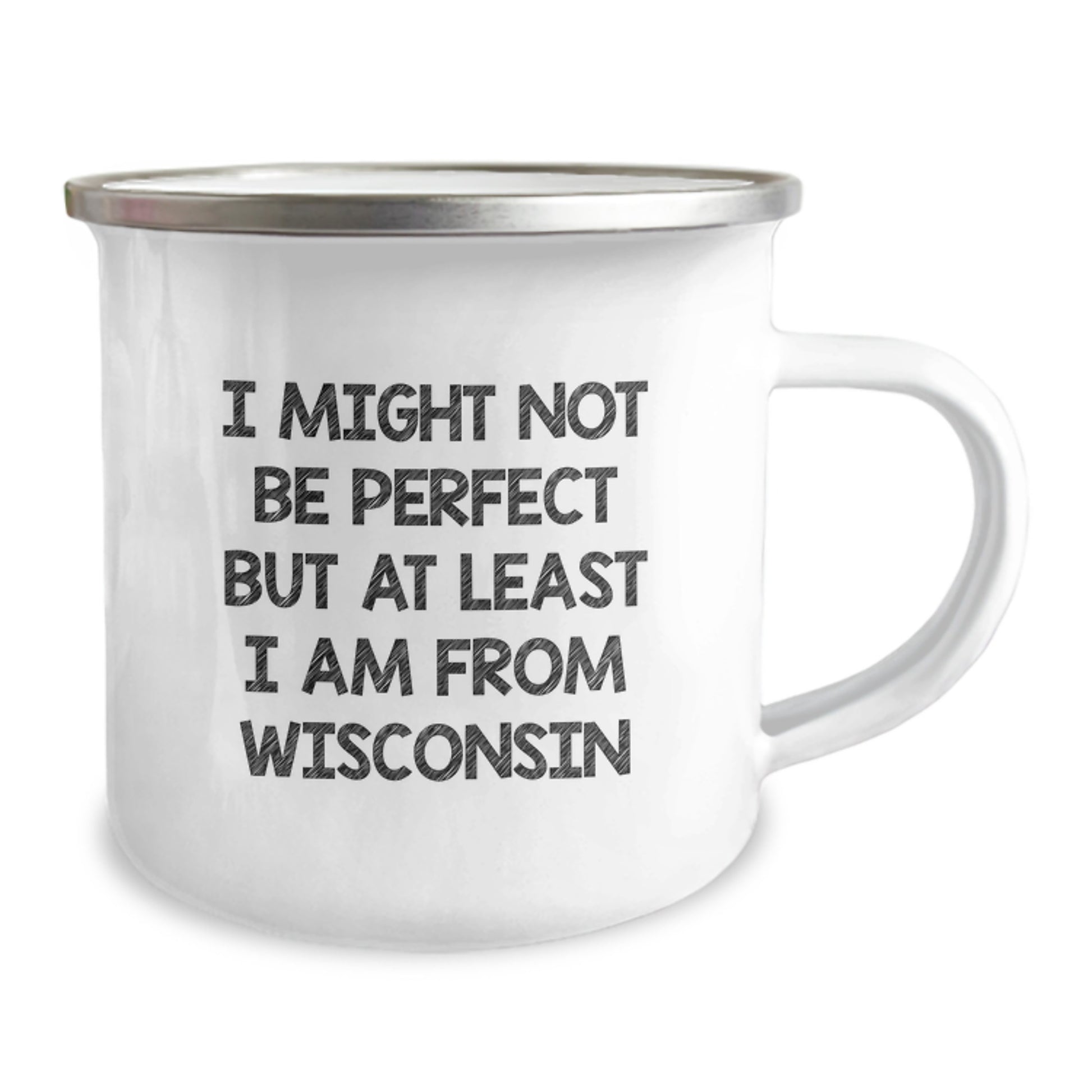 Wisconsin Gifts from Friends for Men, Cute Camping Mug with 'I Might Not Be Perfect' - Image 2