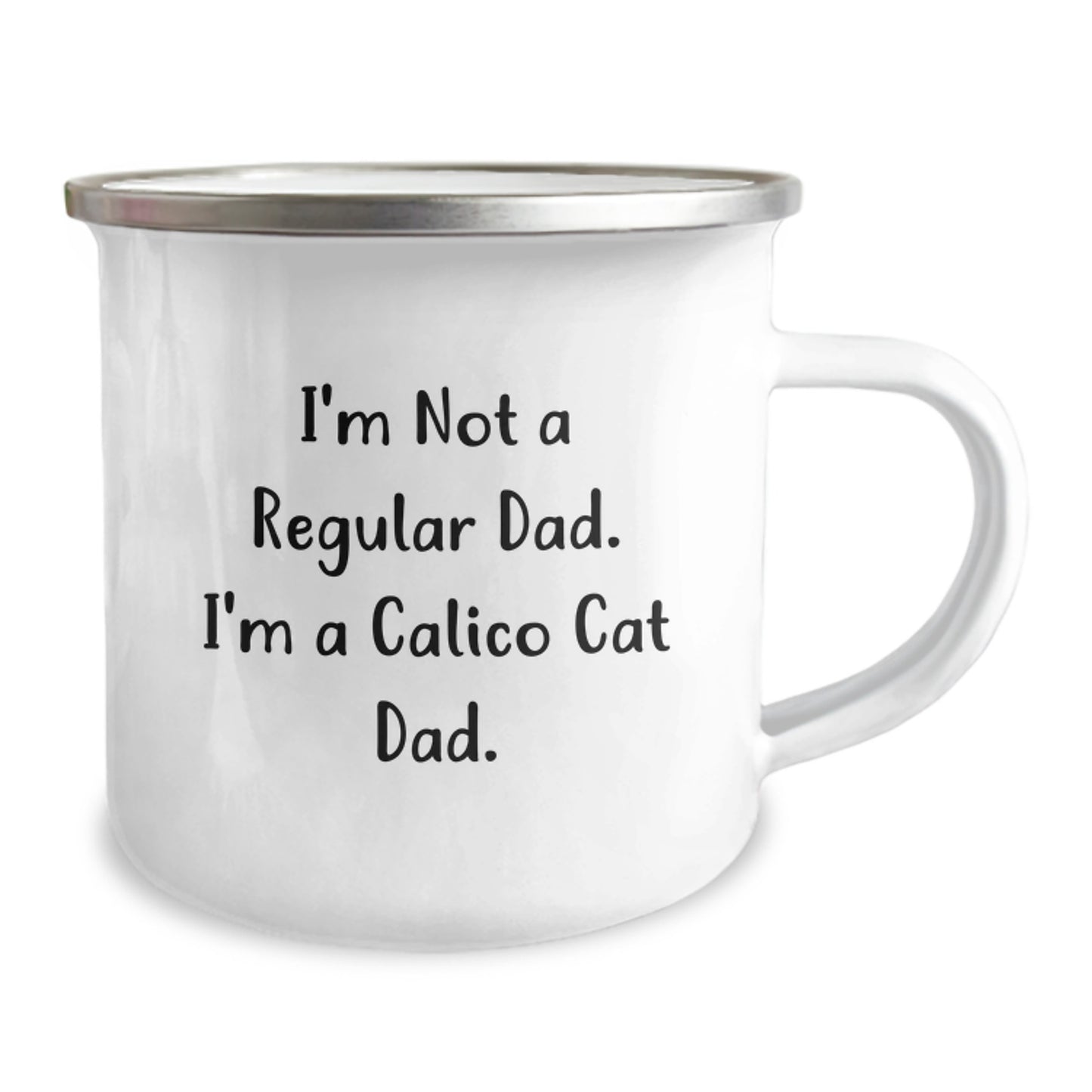 Funny Calico Cat Gifts for Dad, Christmas Unique Gifts from Son, Calico Cat Dad Camping Mug - Image 2