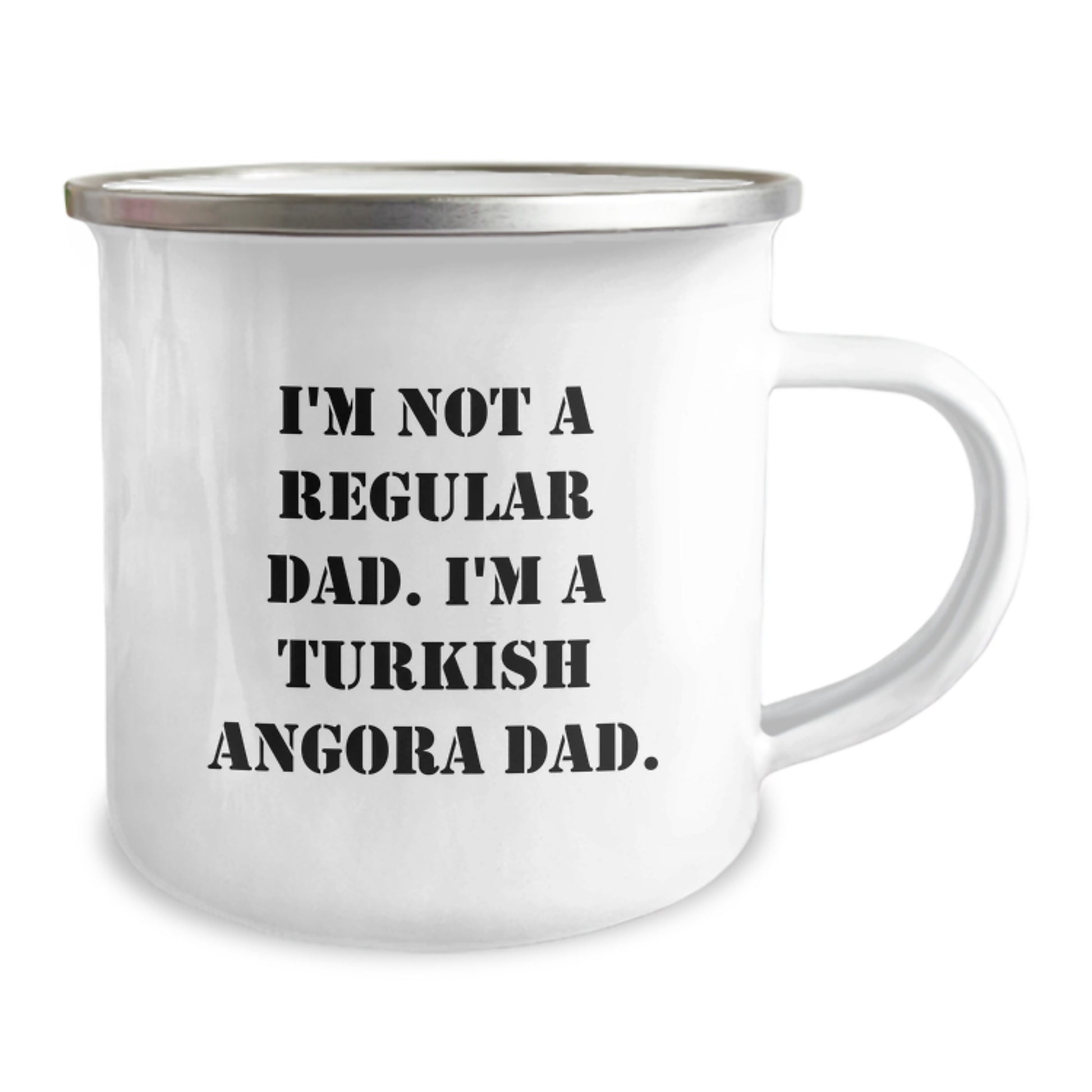 Funny Turkish Angora Cat Dad Gifts from Men to Friends for Graduation, Unique Camping Mug for Turkish Angora Cat Lovers, I'm Not A Regular Dad. I'm A Turkish Angora Dad. - Image 2