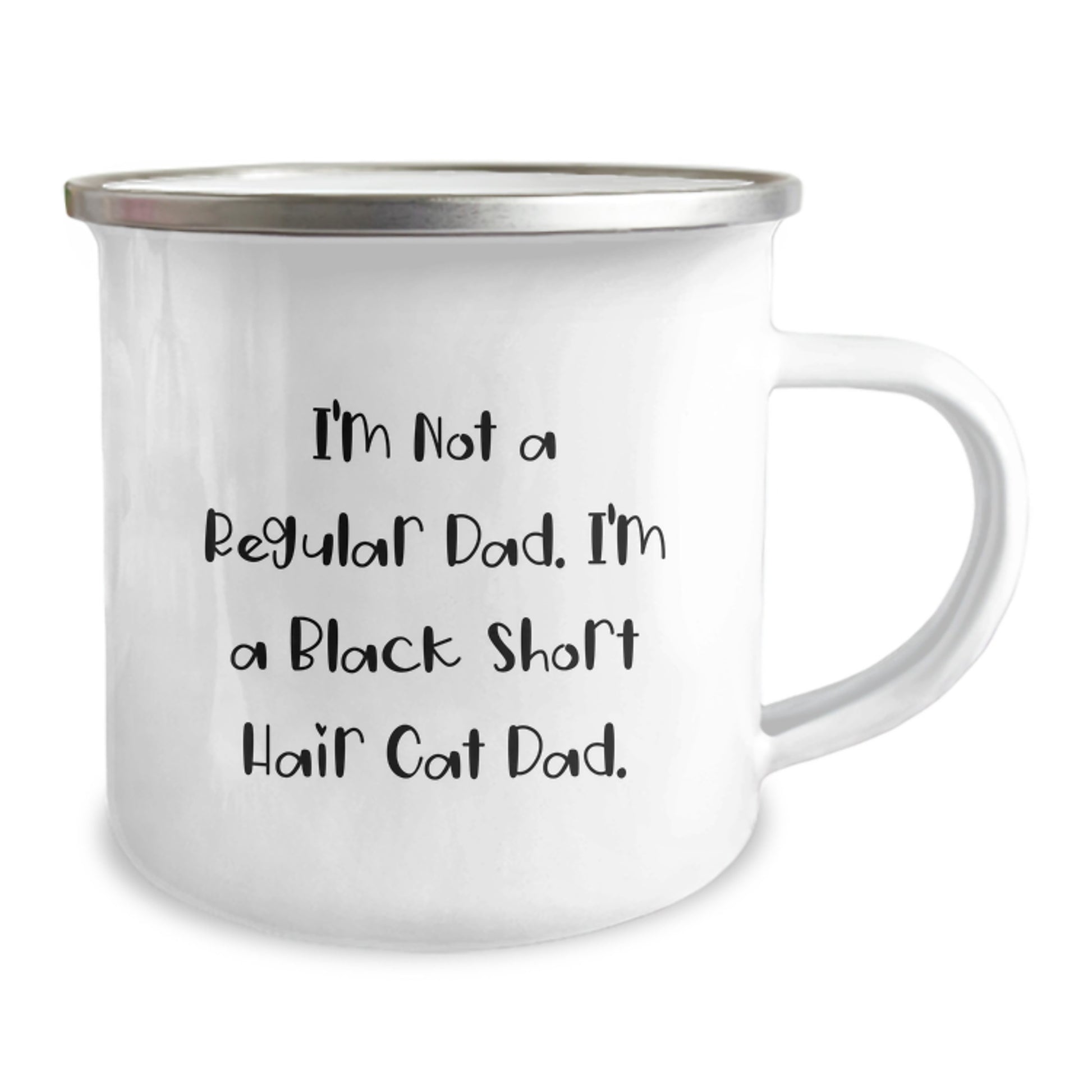 Funny Black Short Hair Cat Gifts for Dad - I'm Not A Regular Dad, I'm A Black Short Hair Cat Dad Lover Christmas Unique Mugs for Men from Family - Image 2