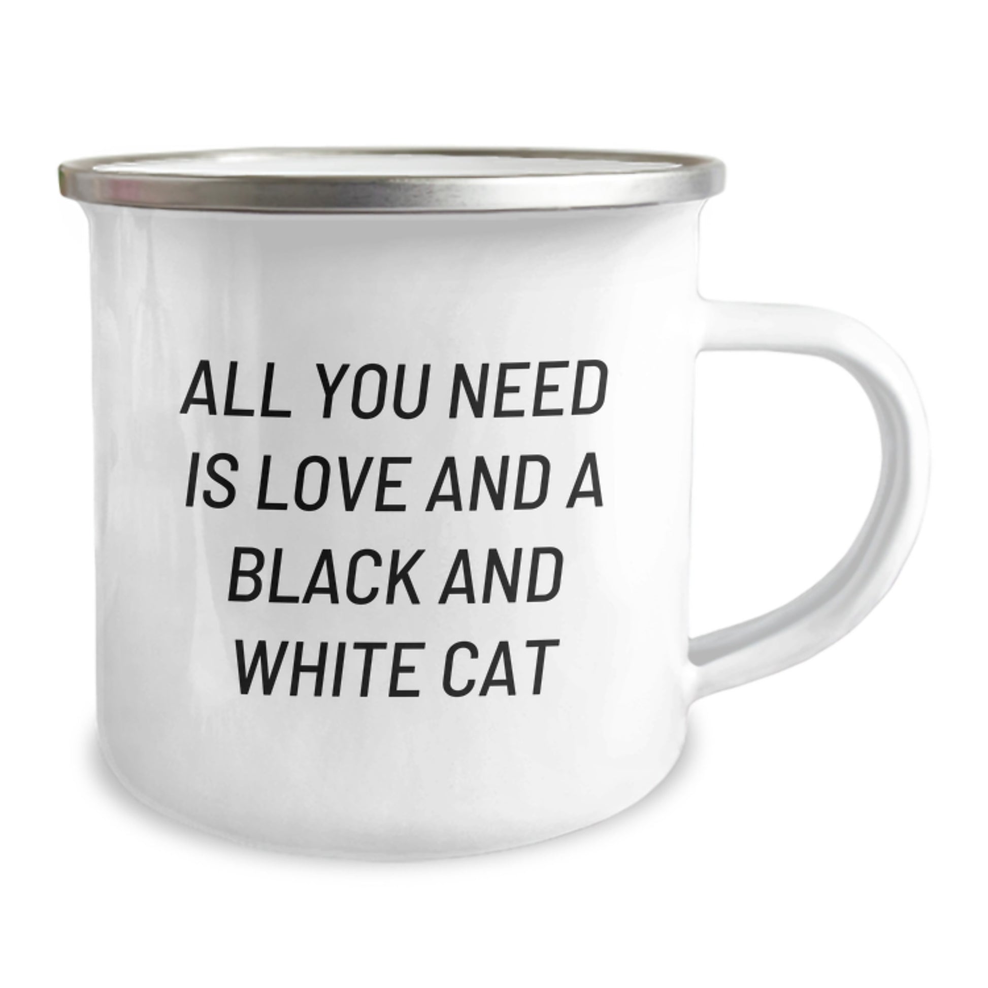 Black and White Cat Camping Mug Gifts from Family for Christmas Love and Cat Enthusiasts, Funny and Cute - Image 2