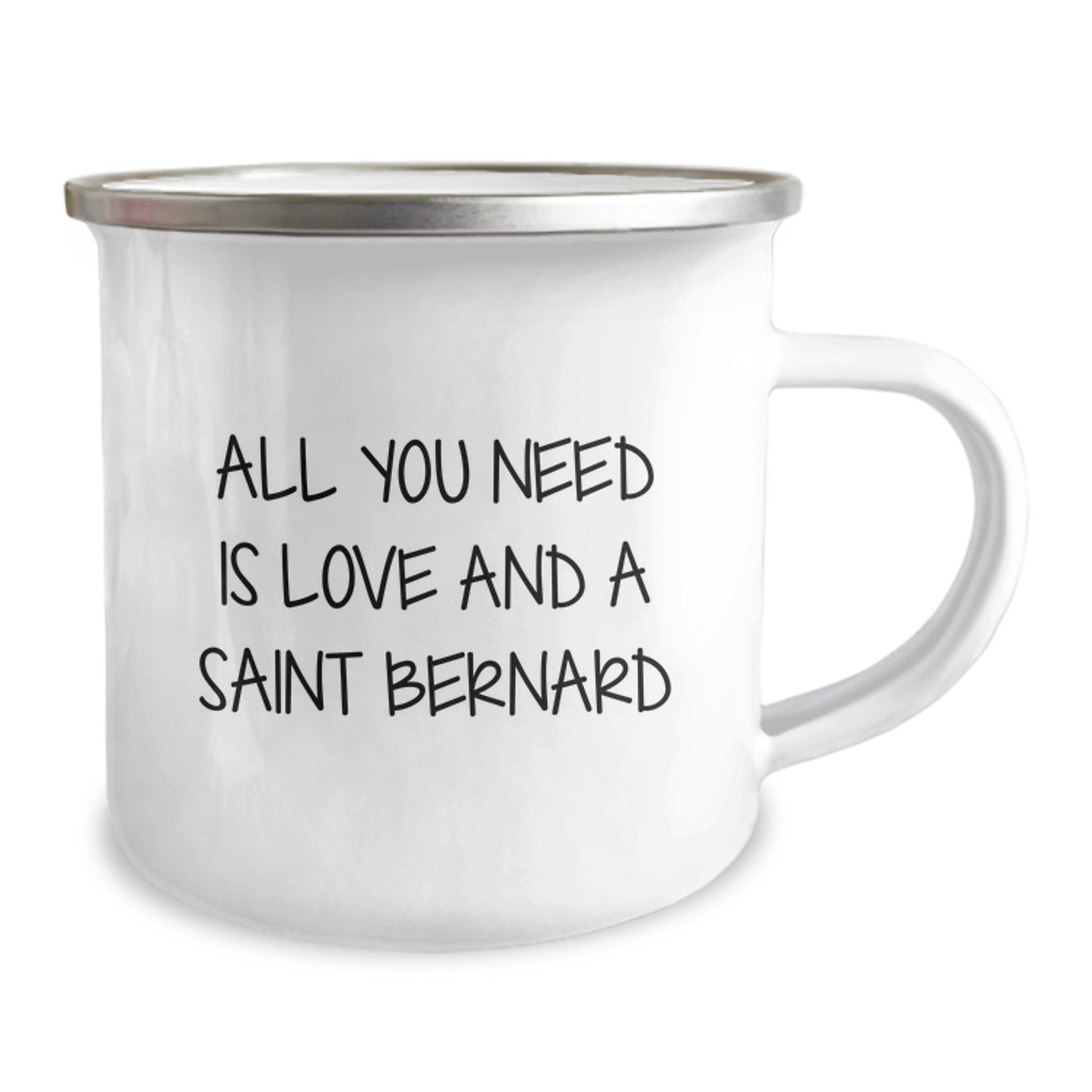 Love Saint Bernard Dog, Gifts from Friends and Family for Graduation Unique Gifts, 12 oz Camping Mug - Image 2
