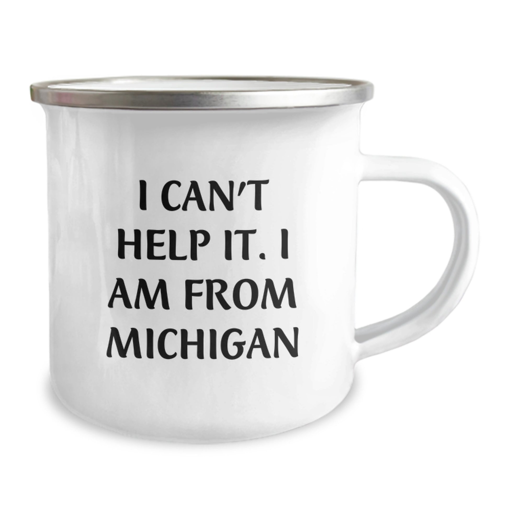 Michigan Gifts from Friends and Family - 'I Can't Help It. I Am From Michigan' Funny Camping Mug for Graduation - Image 2