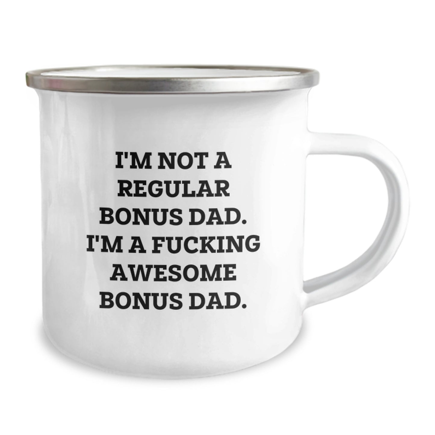 Funny Bonus Dad Gift Ideas for Men - 'I'm Not A Regular Bonus Dad' Camping Mug Christmas Unique Gifts from Dad to Bonus Dad - Image 2