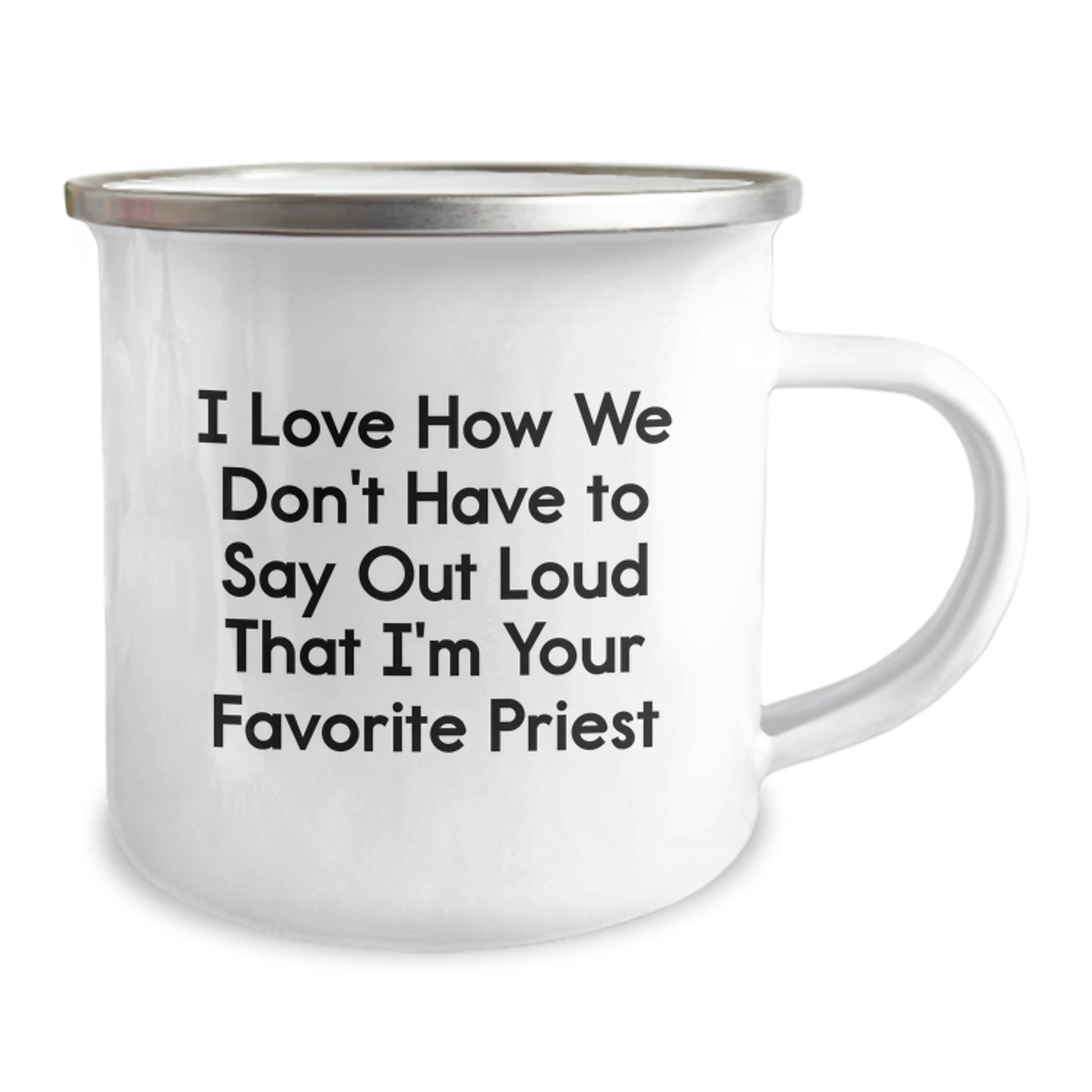 Funny Quote Priest Gifts from Friends for Graduation Unique Gifts - 12 oz Camping Mug - Image 2