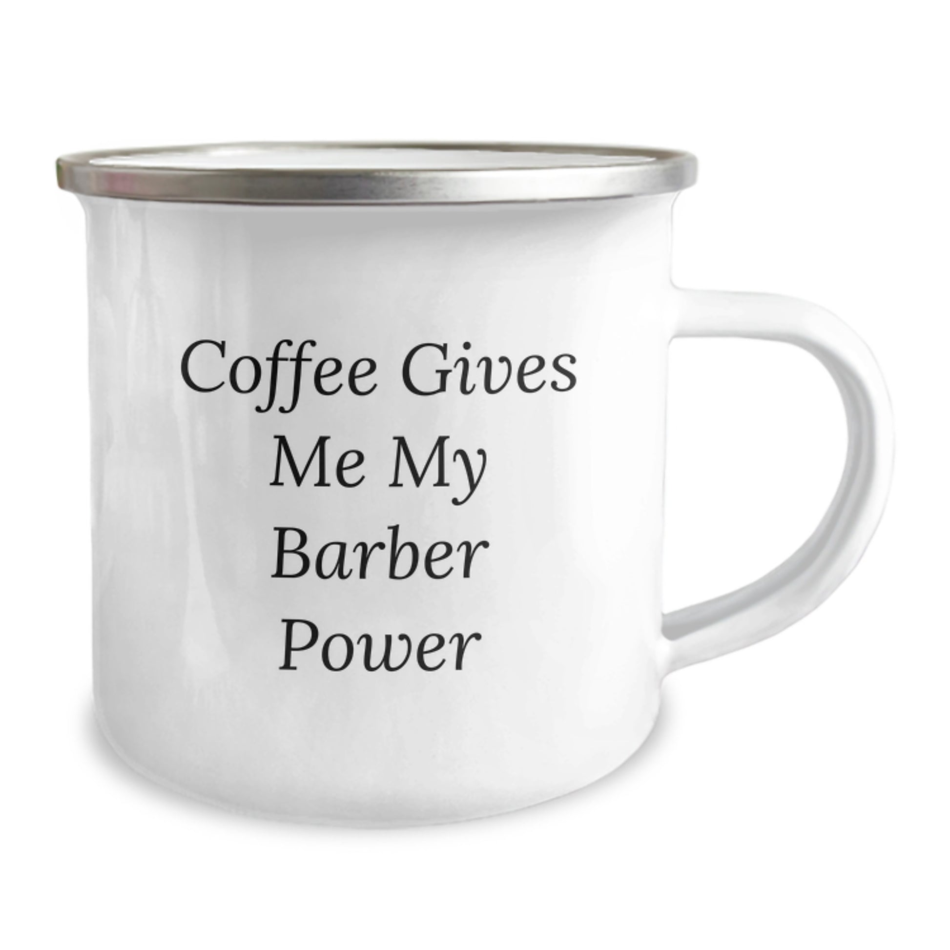 Funny Gifts from Friends for Barbers - Coffee Gives Me My Barber Power Camping Mug for Graduation - Image 2