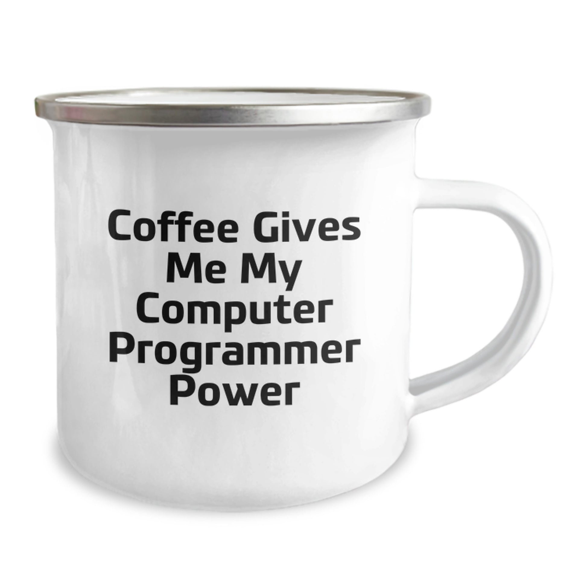 Funny Computer Programmer Gifts, Camping Mug for Men, Women, and Friends - Coffee Gives Me My Power - Image 2