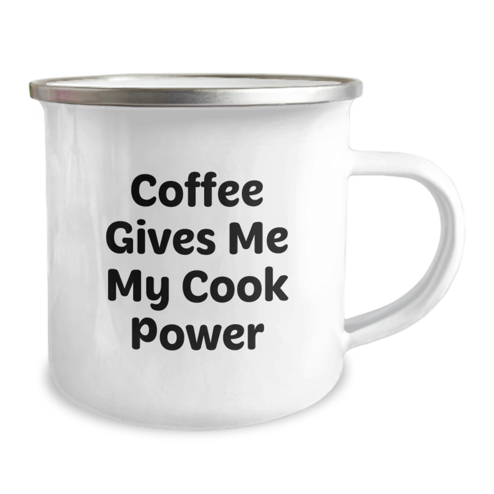 Funny Christmas Unique Gifts for Cook Lovers, Coffee Gives Me My Cook Power Camping Mug, Stainless Steel and Enamel Finish - Image 2