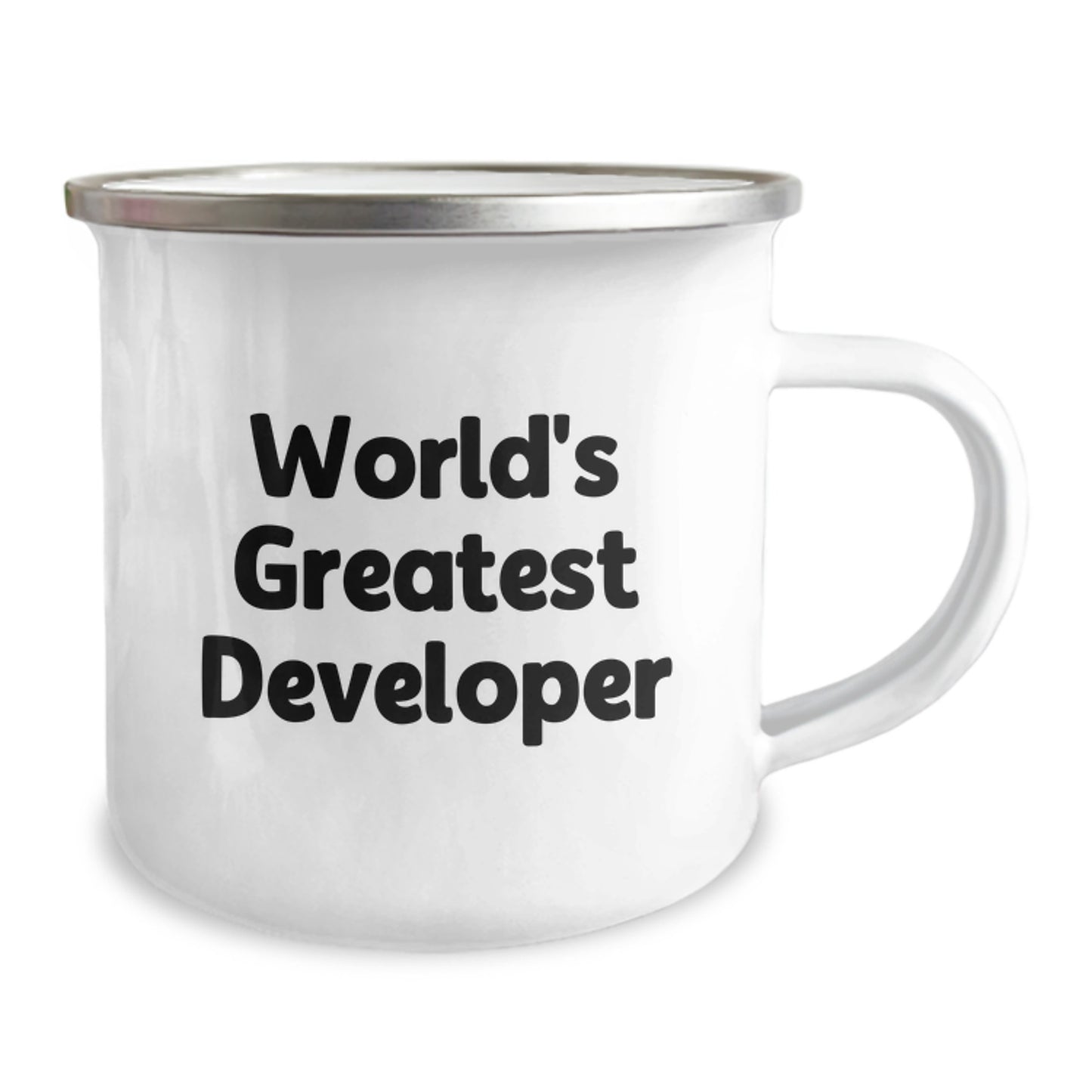 Funny Quote Developer Gifts from Mom - World's Greatest Developer Camping Mug for Men, Unique Mother's Day Unique Gifts for Developer Friends and Family - Image 2
