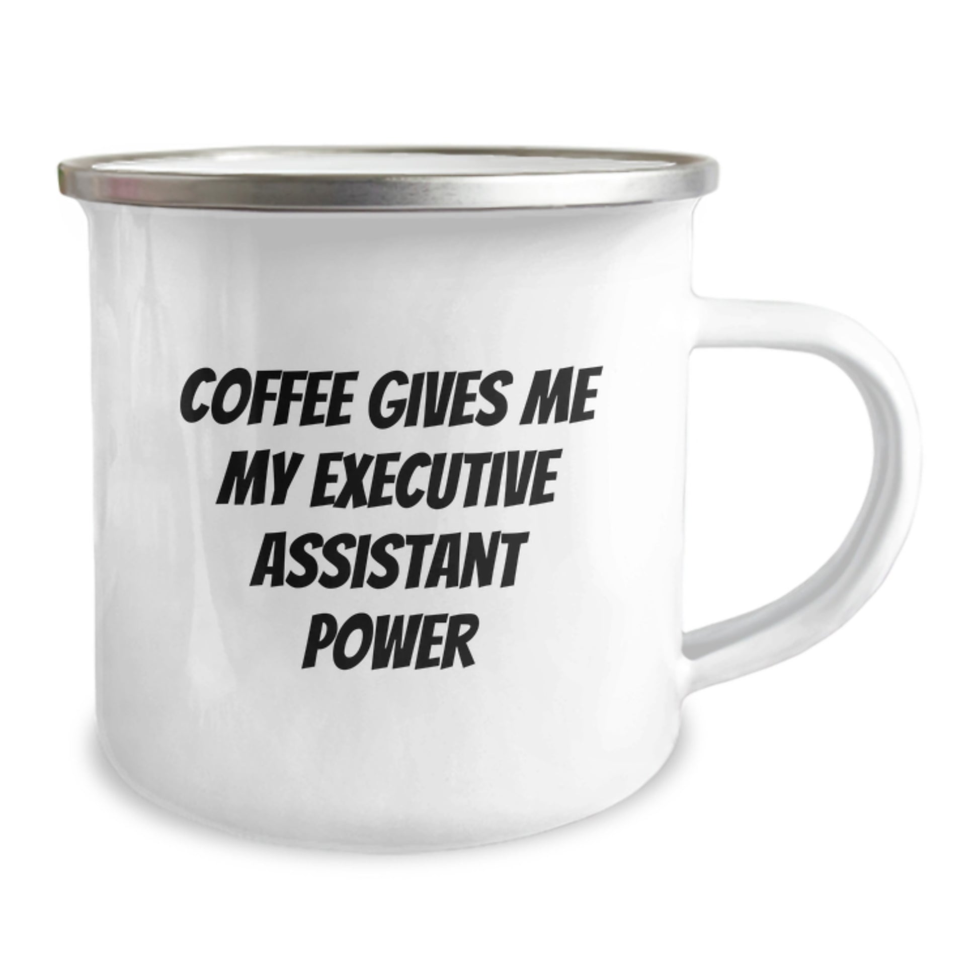 Funny Executive Assistant Gifts from Friends - Coffee Gives Me My Executive Assistant Power Camping Mug for Birthday, Stainless Steel with Enamel Finish, 12 oz - Image 2