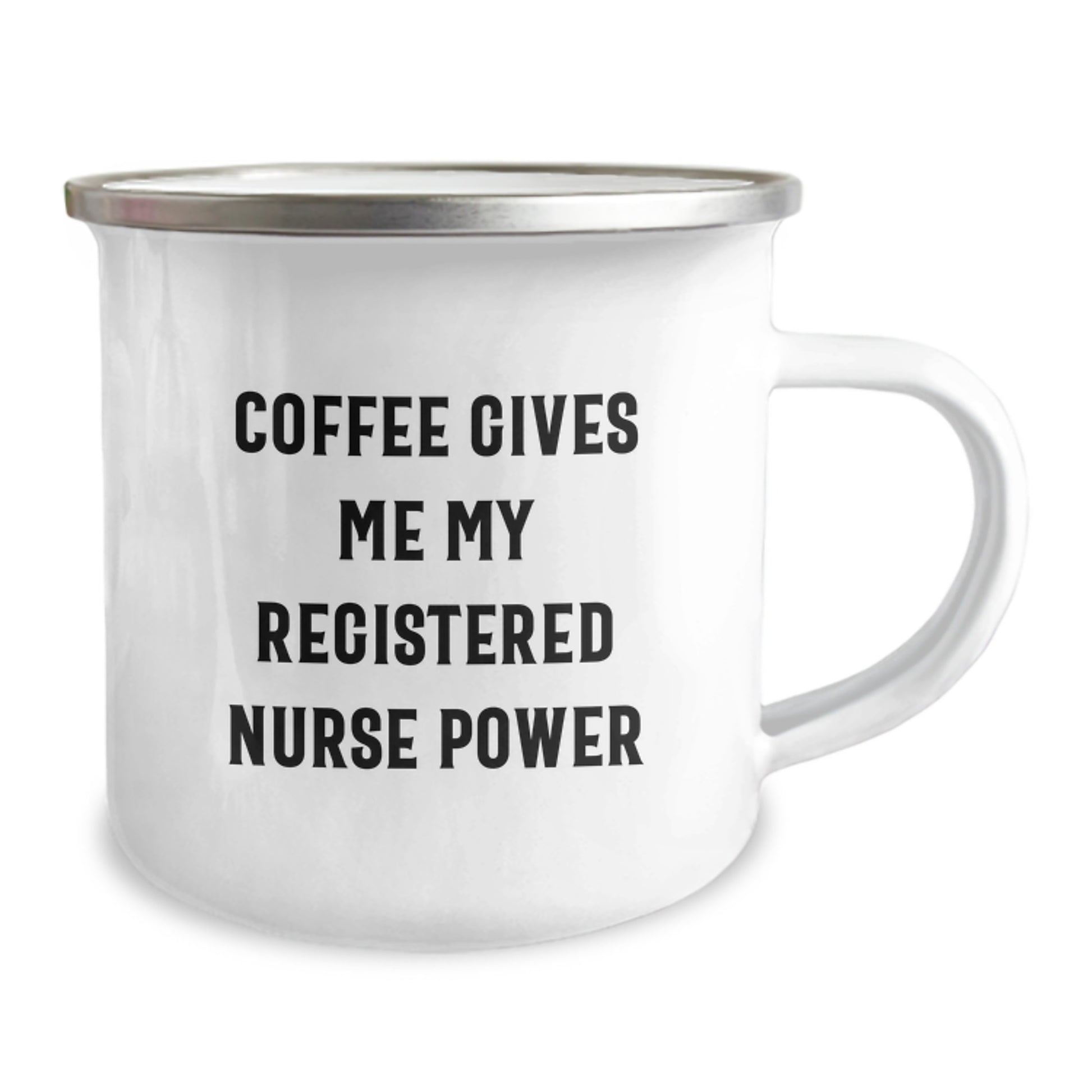Funny Registered Nurse Gifts from Family to Friends, Unique Graduation Gifts for Registered Nurse, Camping Mug with Quote 'Coffee Gives Me My Registered Nurse Power' - Image 2