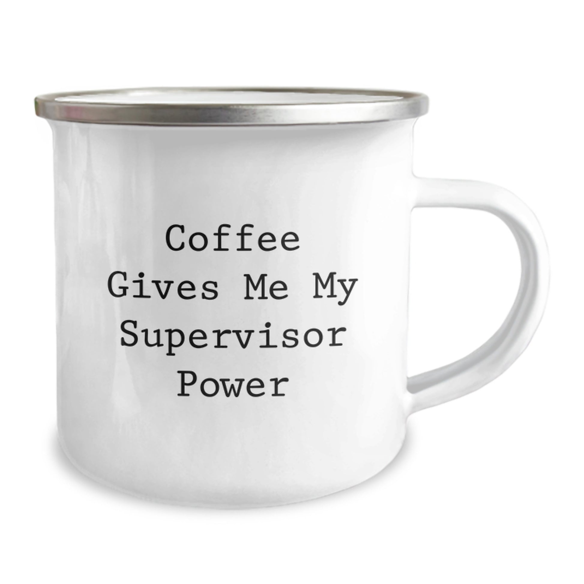 Funny Supervisor Gifts from Friends - 'Coffee Gives Me My Supervisor Power' Quote on Unique Camping Mug for Birthday - Image 2