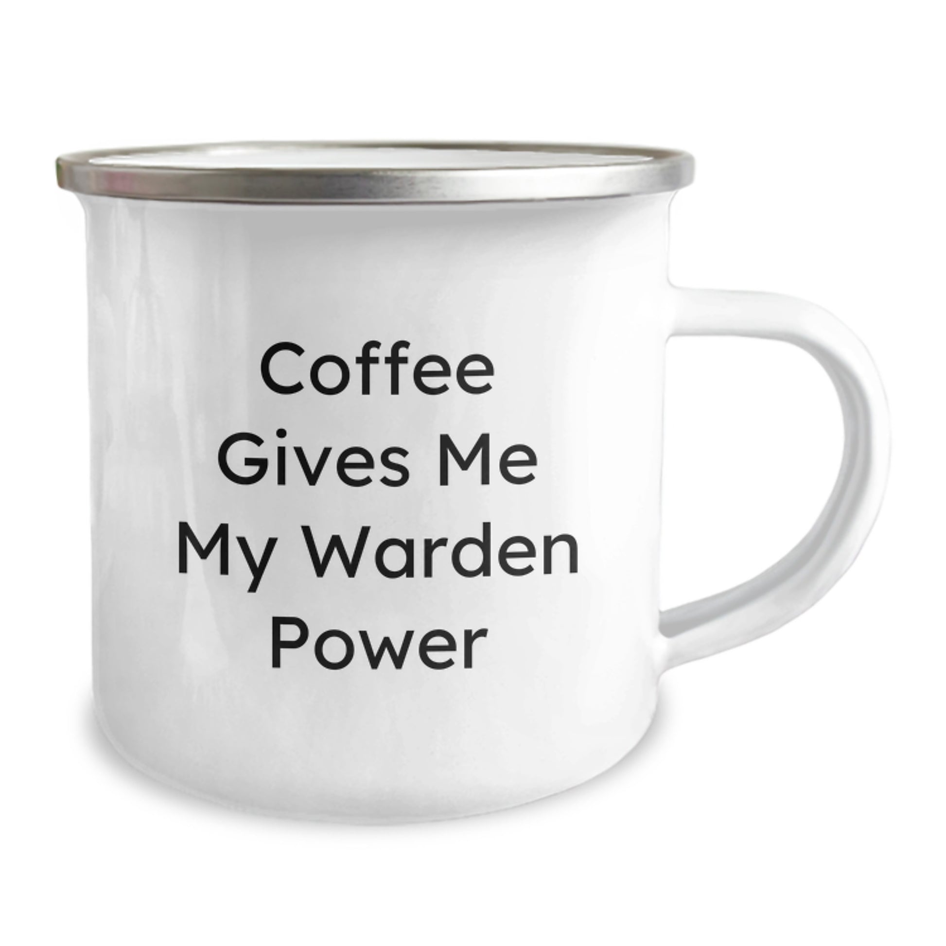 Warden-themed Gifts from Friends, Unique Birthday Unique Gifts for Him or Her, Camping Mug with Coffee Gives Me My Warden Power Quote - Image 2