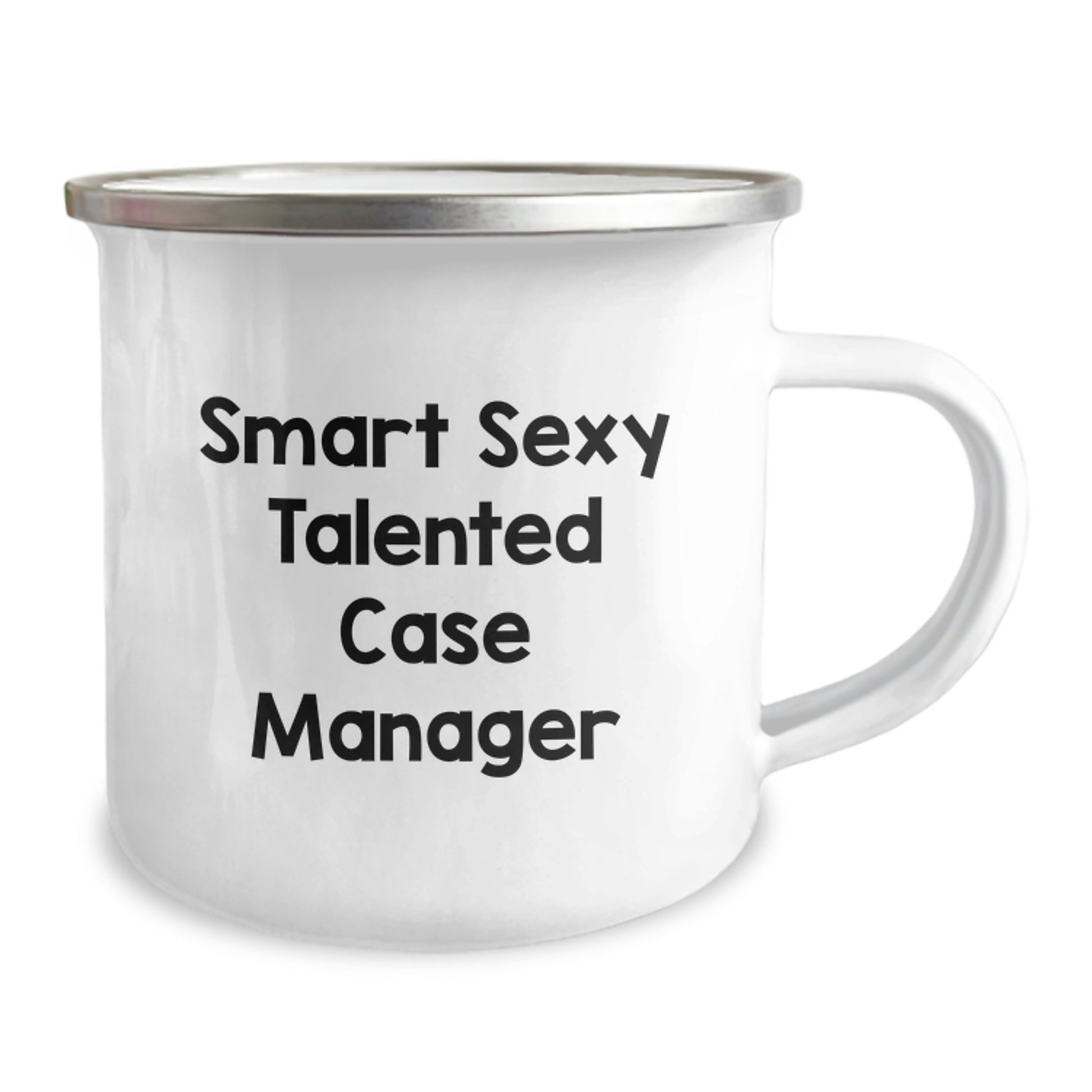 Funny Case Manager Gifts from Friends, Smart Case Manager Christmas Unique Mugs for Men, 'Smart Sexy Talented Case Manager' Enamel Camping Mug - Image 2
