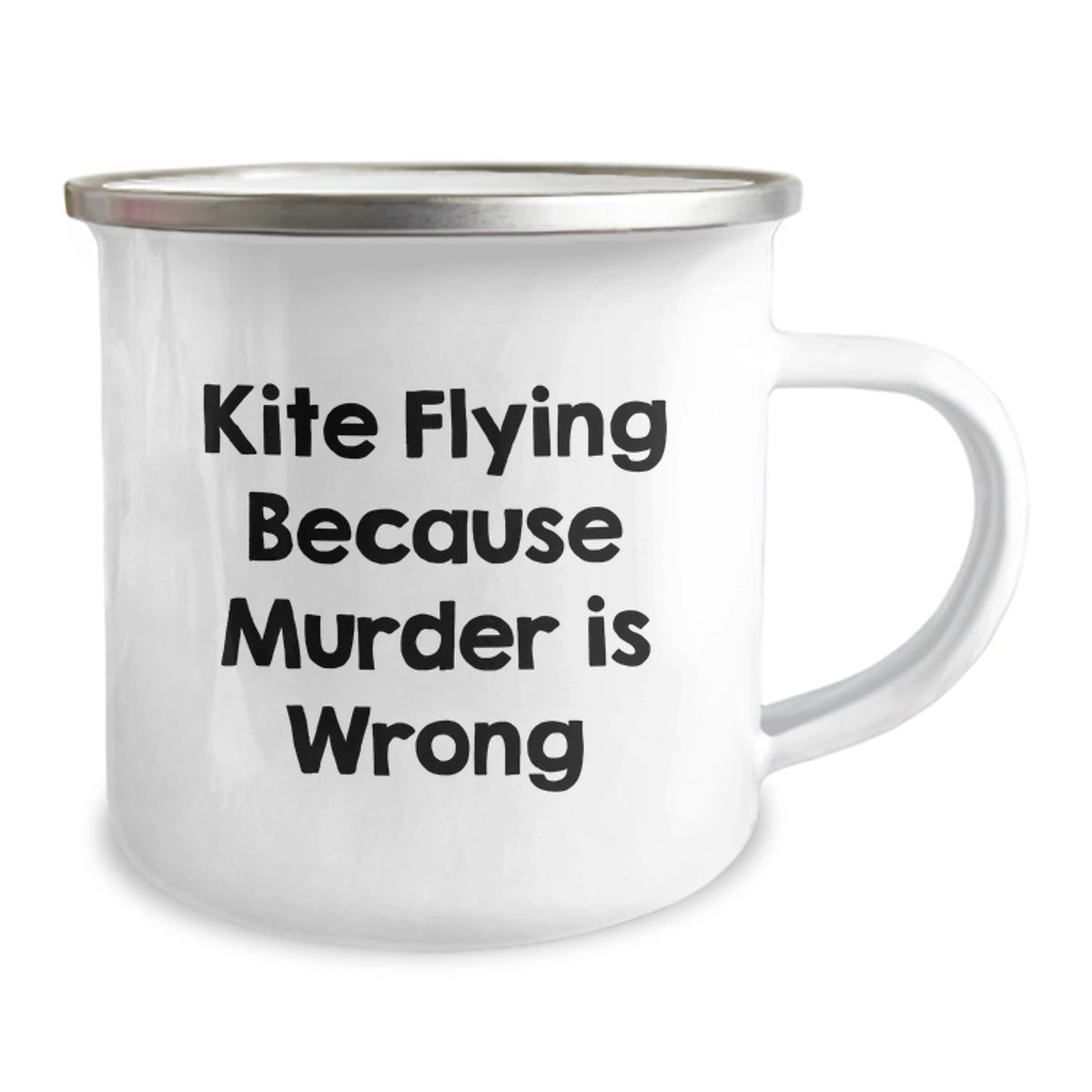 Funny Kite Flying Gifts for Him - Birthday Unique Gifts from Friends - Kite Flying Because 'Murder Is Wrong' Camping Mug - Image 2