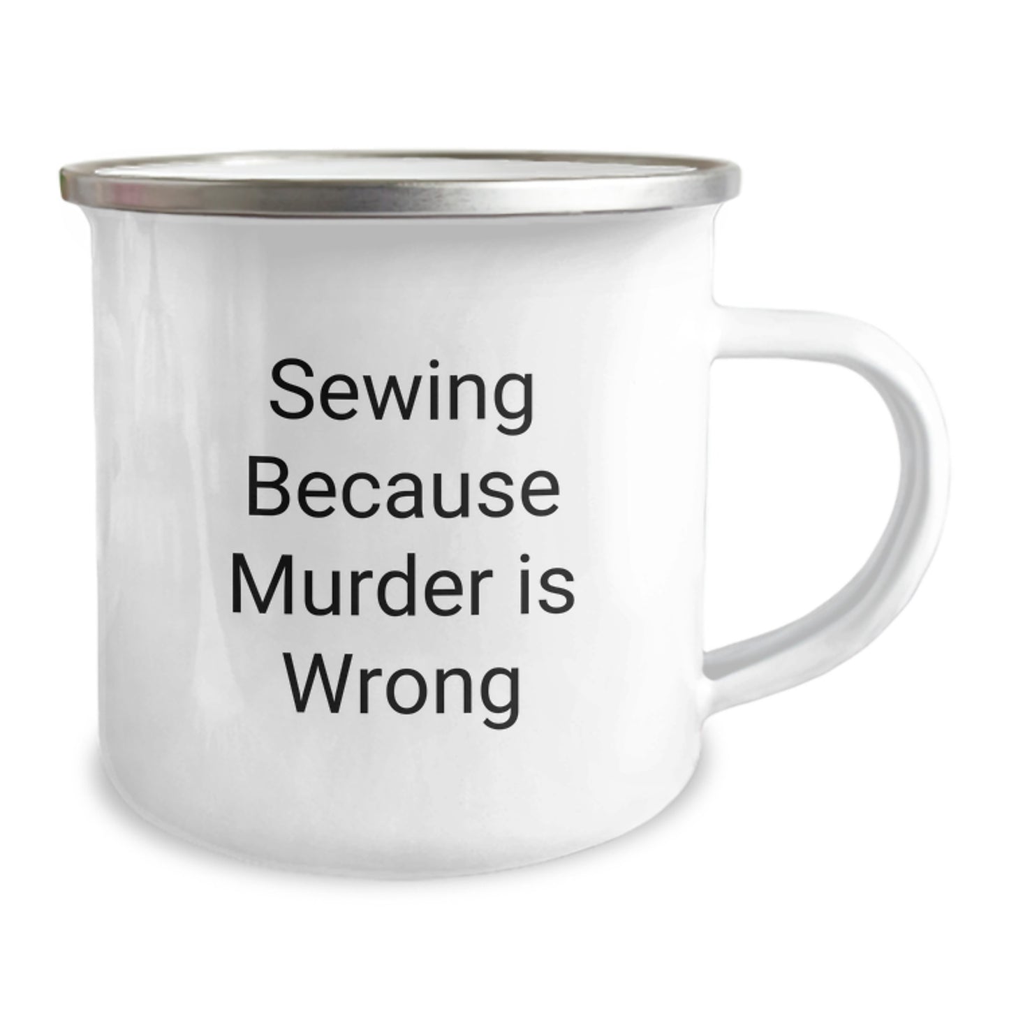 Funny Sewing Gifts from Men to Friends, 12 oz Stainless Steel Camping Mug with Inspirational Quote, Birthday Unique Gifts for Sewing Enthusiasts - Image 2