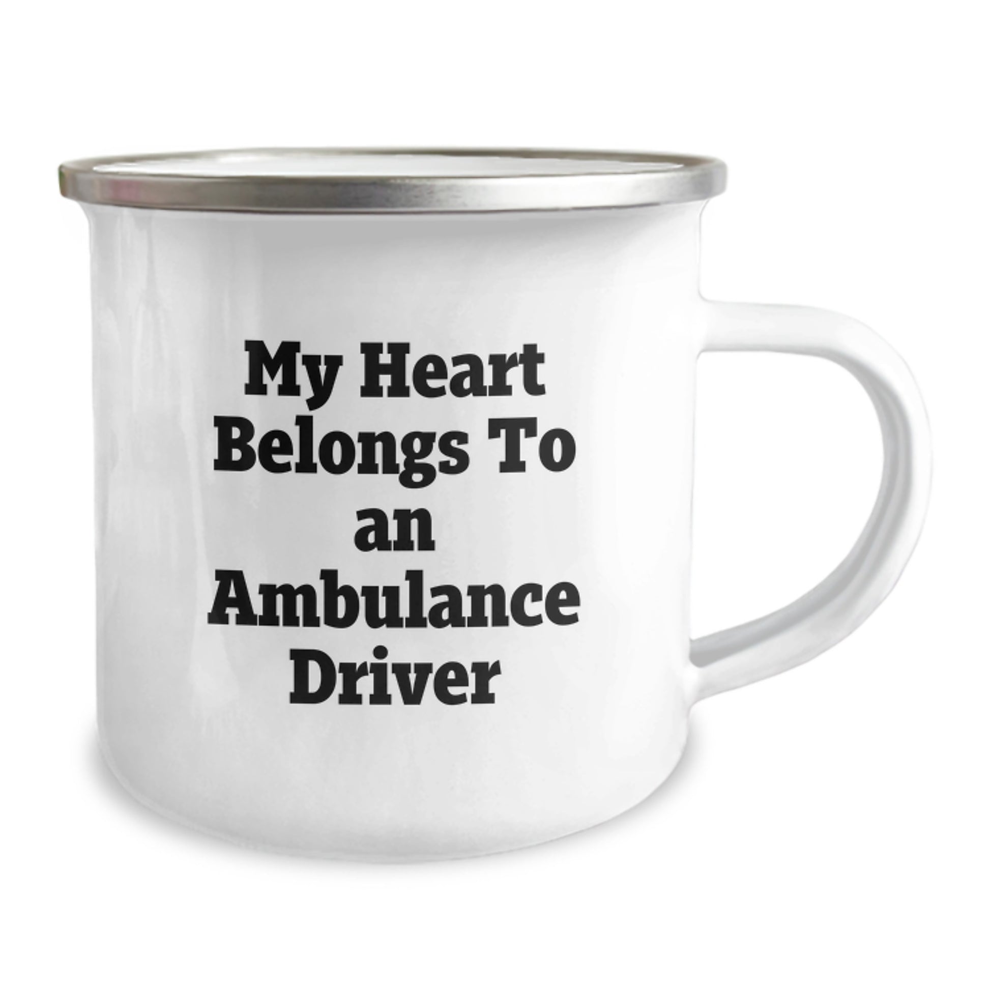 Funny Ambulance Driver Gifts from Friends for Christmas Unique Ambulance Driver Enthusiasts - My Heart Belongs To An Ambulance Driver Camping Mug - Image 2