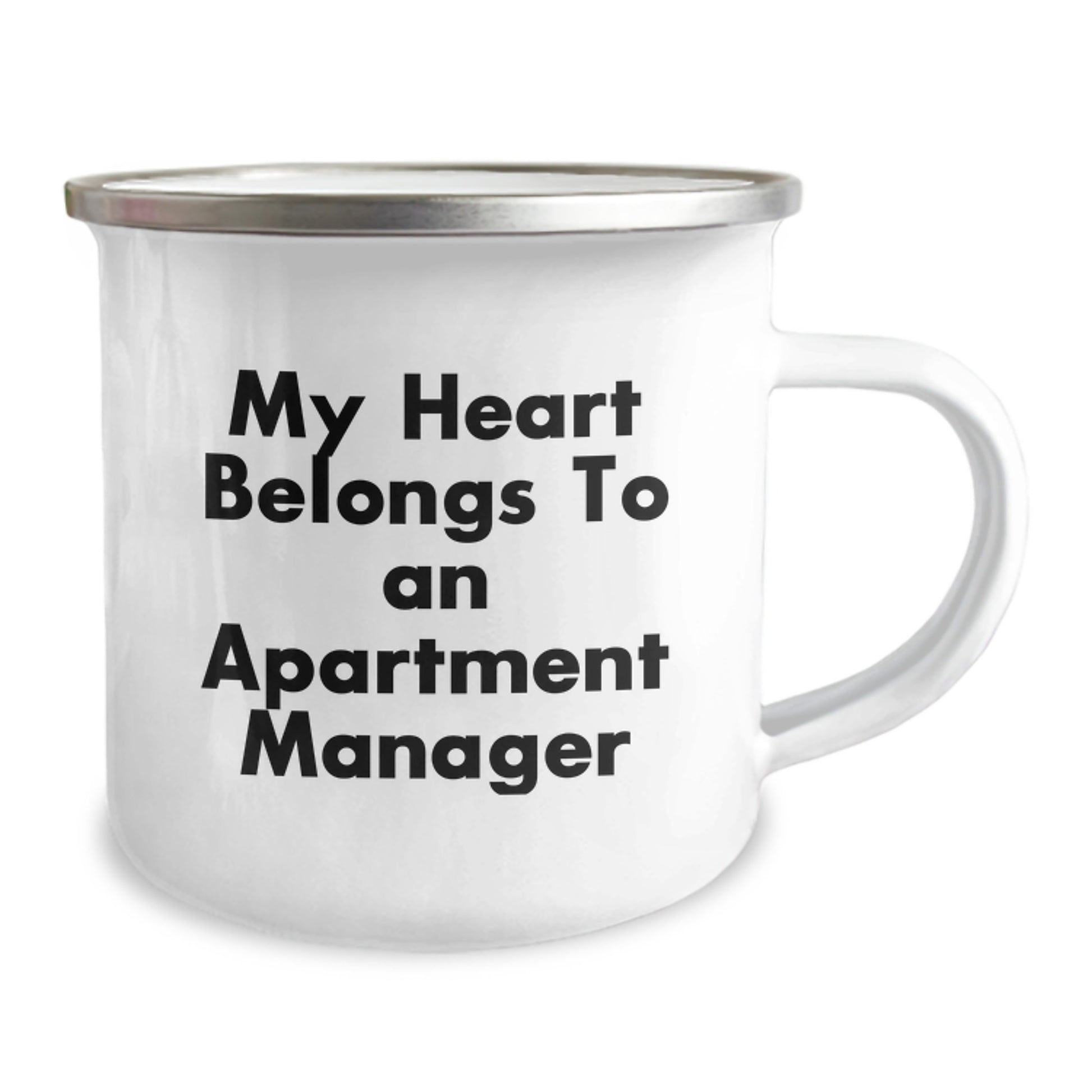 Funny Apartment Manager Gifts - 'My Heart Belongs To An Apartment Manager' Camping Mug, Christmas Unique Gifts for Men, Women, Coworkers, Family from Friends - Image 2