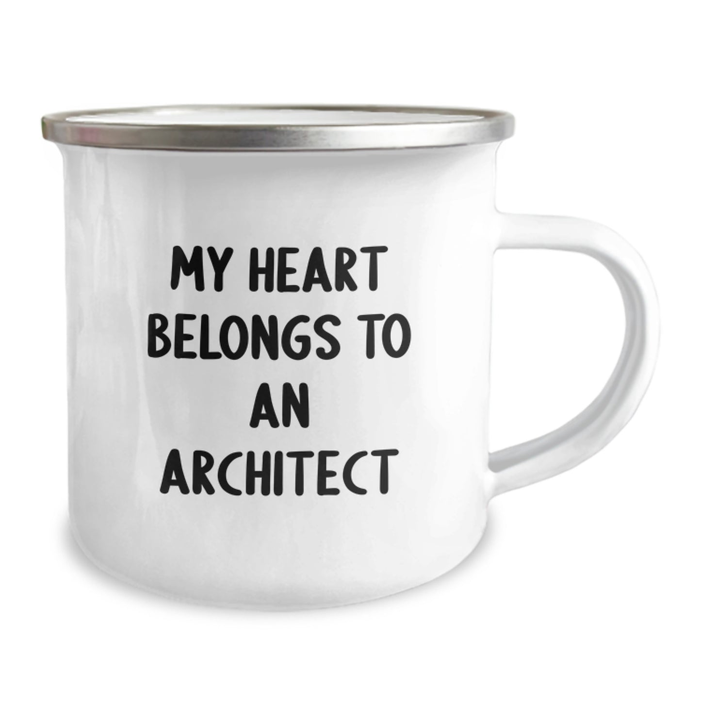 Funny Quote Architect Gifts from Friends - My Heart Belongs To An Architect Birthday Unique Ideas for Men Women Coworkers Family Camping Mug - Image 2