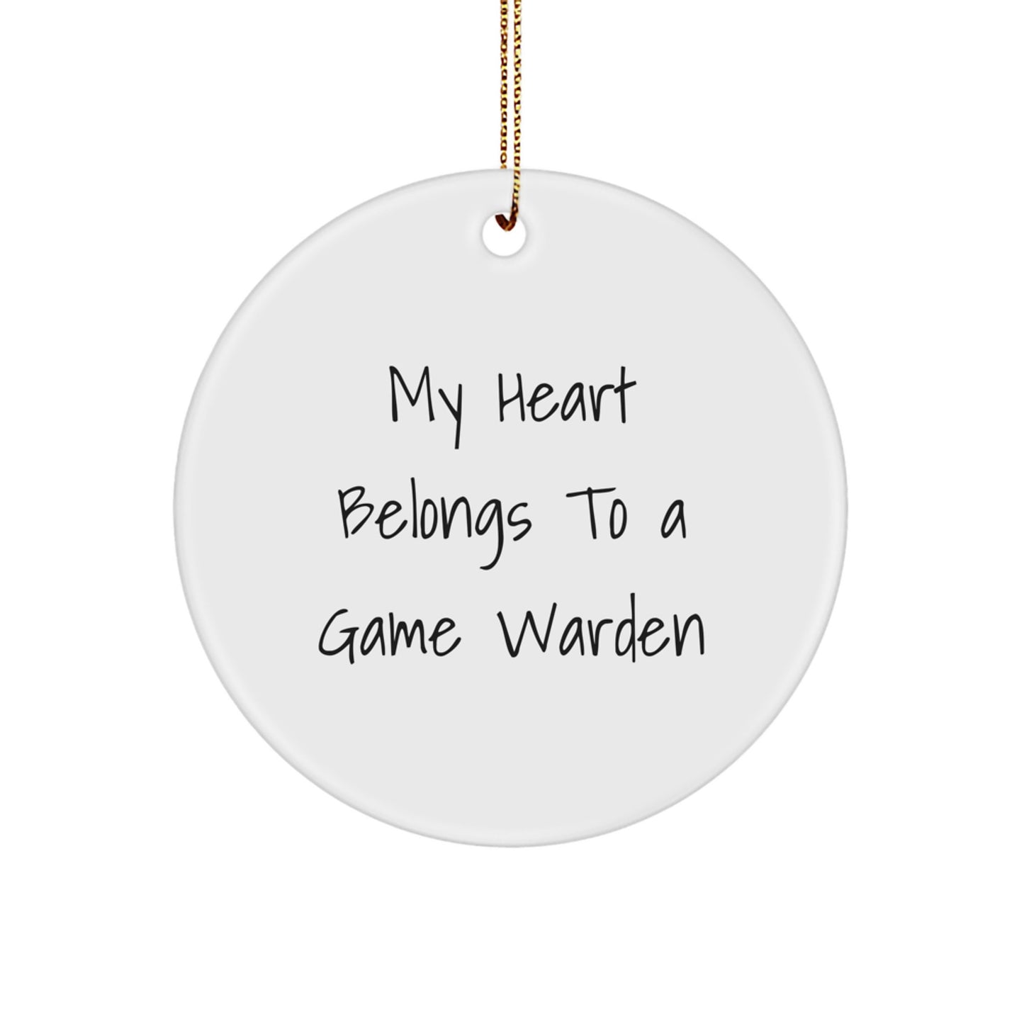 Funny Game Warden Gifts for Christmas Unique Circle Ornaments from Family - Image 1