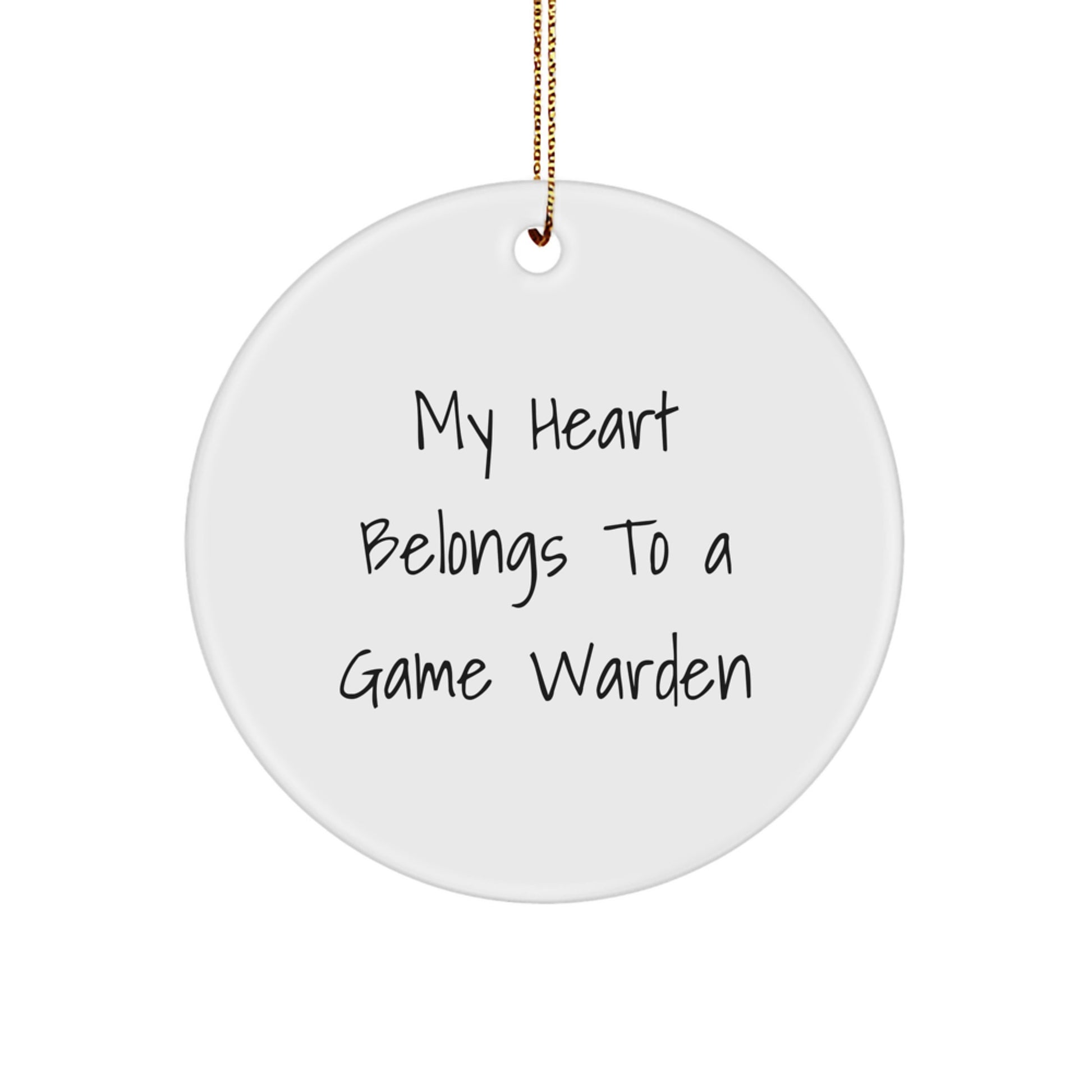 Funny Game Warden Gifts for Christmas Unique Circle Ornaments from Family - Image 1