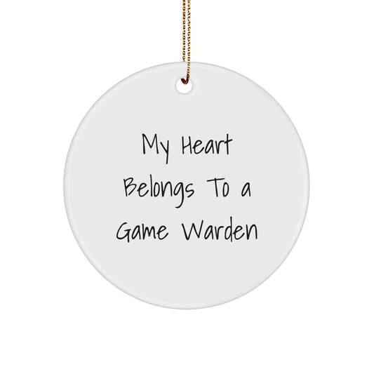 Funny Game Warden Gifts for Christmas Unique Circle Ornaments from Family - Image 1