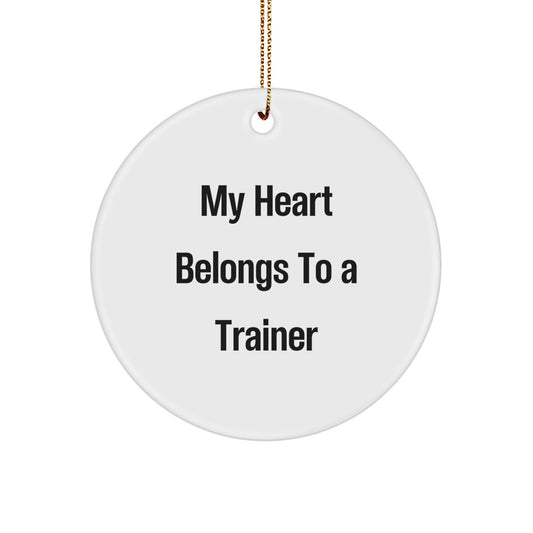 Funny Trainer Gifts from Men to Trainer Friends for Christmas Unique Circle Ornament - Image 1