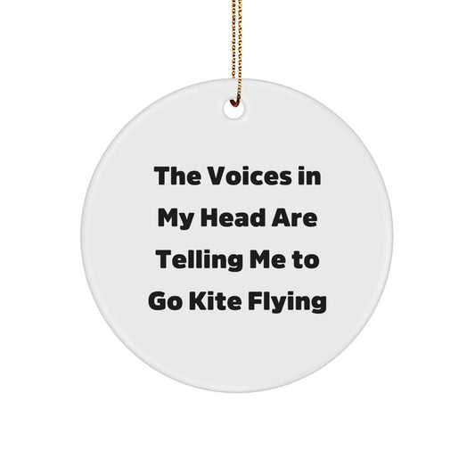 Funny Kite Flying Quote Circle Ornament Gifts from Friends for Kite Flying Enthusiasts at Christmas - Image 1