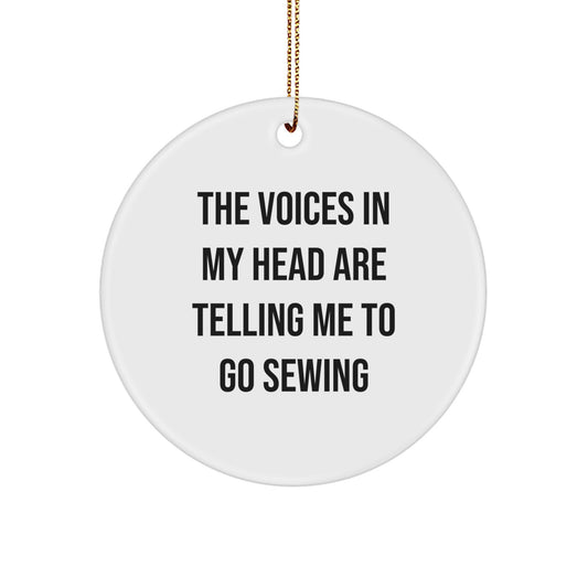 Funny Sewing Circle Ornament Gifts from Family for Christmas Unique Sewing Lovers - Image 1