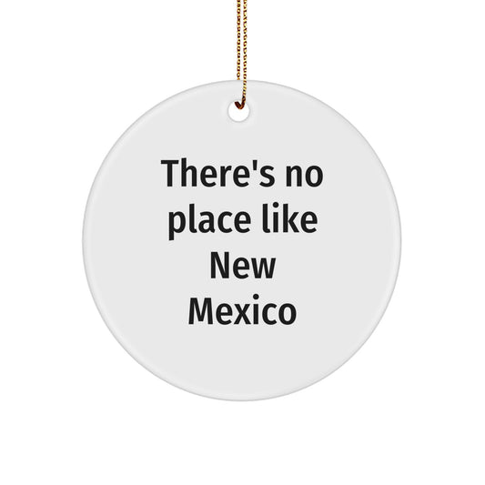 New Mexico Circle Ornament Gifts from Friends, Family, Coworkers, or Men - 'There's No Place Like New Mexico' Christmas Ornament, Perfect for New Mexico Lovers - Image 1