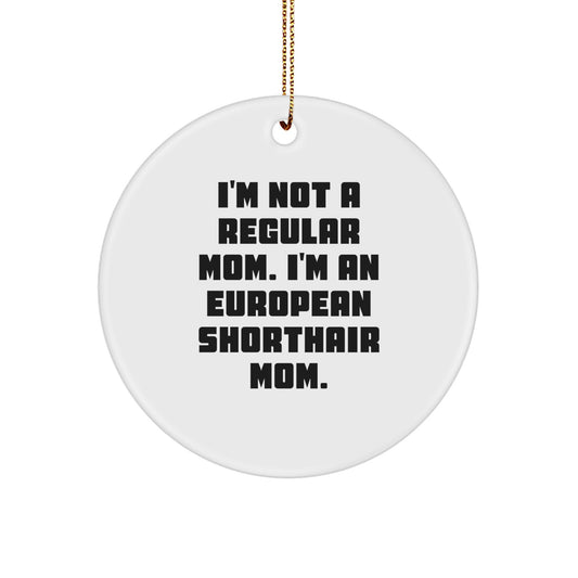European Shorthair Cat Mom Christmas Circle Ornament Gifts from Friends for European Shorthair Cat Lovers - Image 1