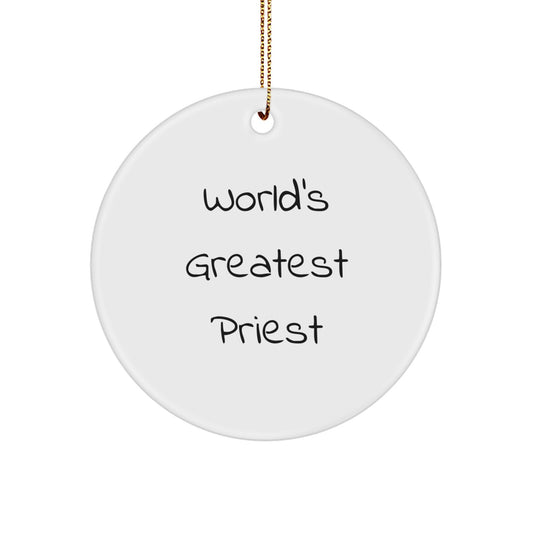 Funny World's Greatest Priest Circle Ornament Gifts for Priest - Unique Priest Christmas Unique Gifts from Friends and Family - Image 1