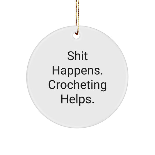 Funny Crocheting Circle Ornament Gifts from Family and Friends for Crocheting Lovers during Christmas - Image 1