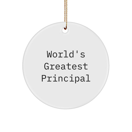 Funny World's Greatest Principal Circle Ornament Gifts for Men from Family, Christmas Unique Gifts, Principal Appreciation Ornaments - Image 1