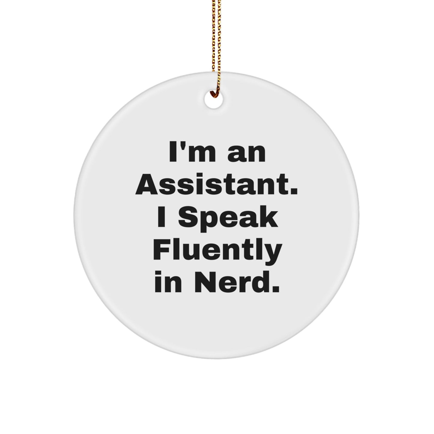 Funny Christmas Circle Ornament Gifts from Men to Assistants, geniusy Assistant Enthusiasts, or Coworkers, Perfect for Office Desk Decor, Assistant Gifts for Women, and Friends - Image 1