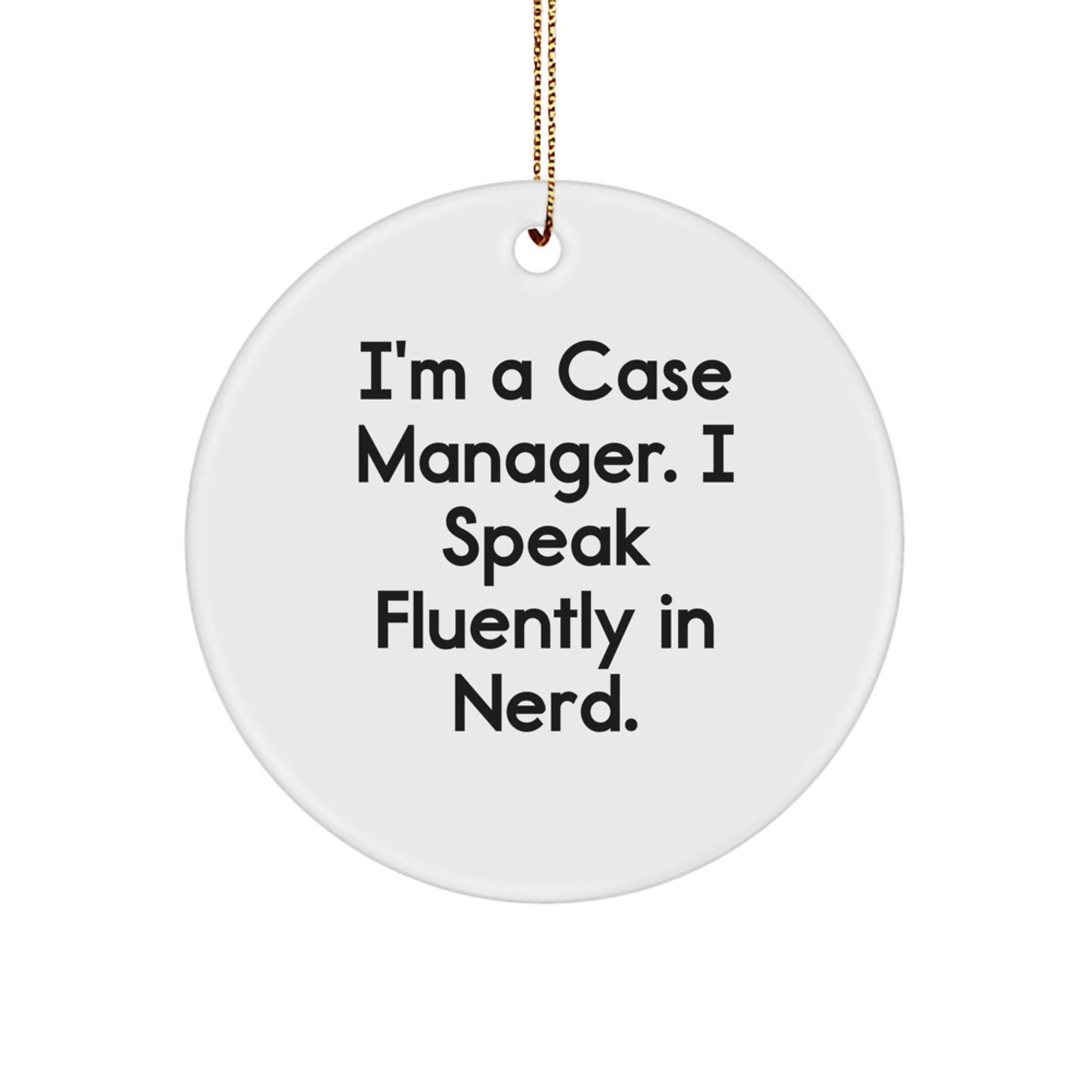 Case Manager Gifts from Friends, Inspirational Circle Ornament for Christmas, 'I Speak Fluently In genius' Quote, Unique Case Manager Decor, Gifts for Case Managers - Image 1
