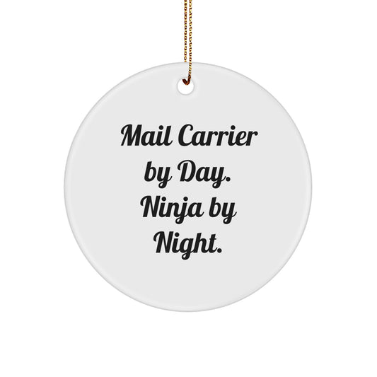 Mail Carrier Gifts from Friends - Christmas Unique Circle Ornament - Image 1