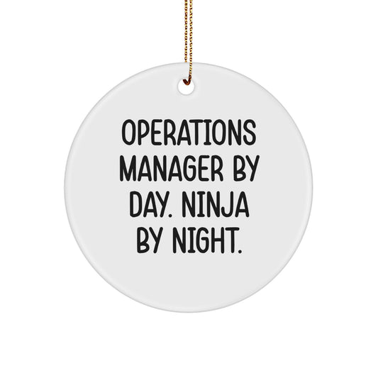 Operations Manager Gifts from Friends - Christmas Unique Ornaments for Operations Managers by Day, Ninjas by Night - Funny Circle Decor - Image 1