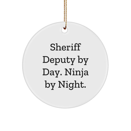 Funny Sheriff Deputy Gifts from Men for Sheriff Deputy Christmas Unique Ornaments - Image 1