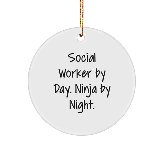 Funny Social Worker Gifts for Men and Women - Social Worker By Day. Ninja By Night. Christmas Unique Present - Image 1