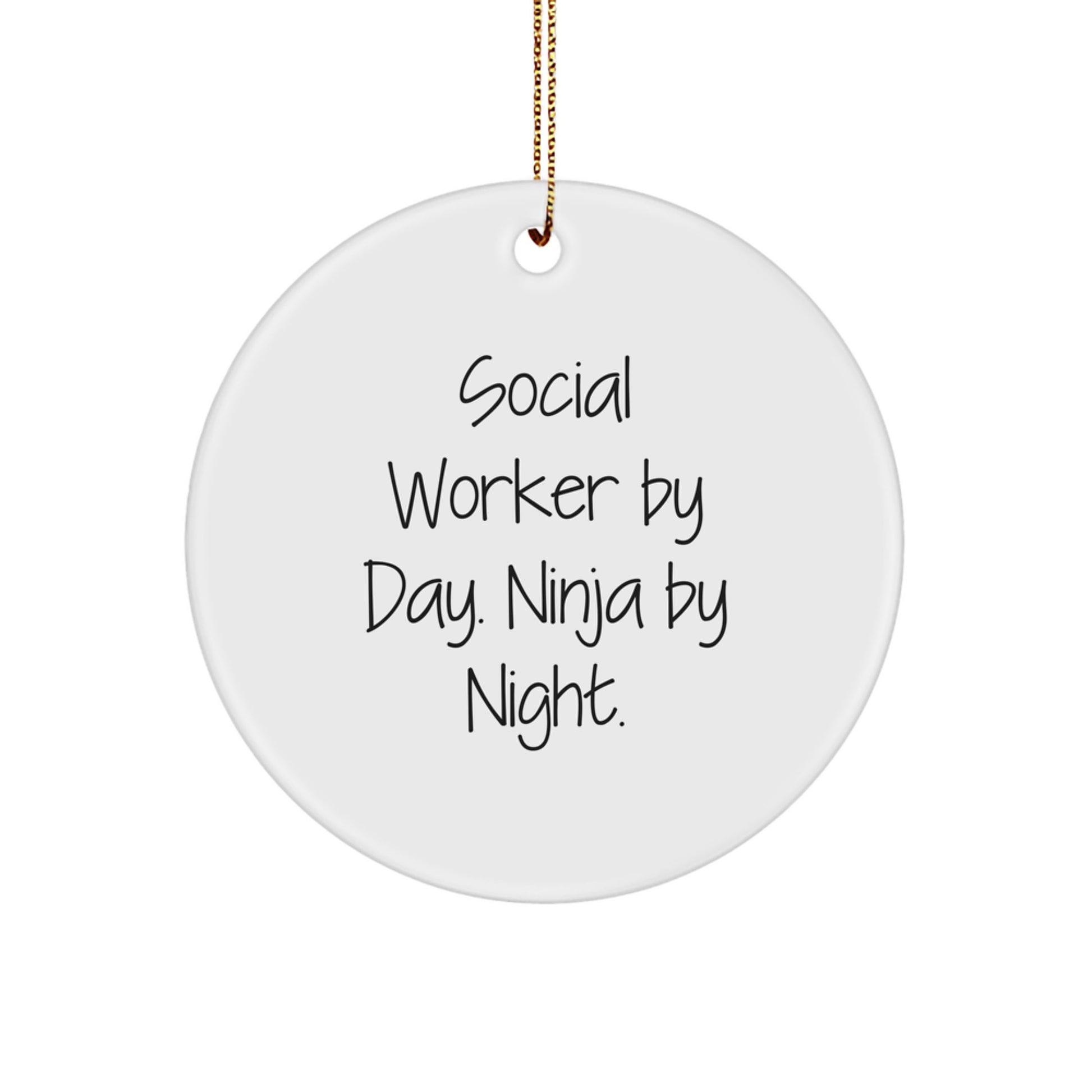 Funny Social Worker Gifts from Friends for Men Women - Social Worker By Day. Ninja By Night. Christmas Unique Ornaments - Image 1