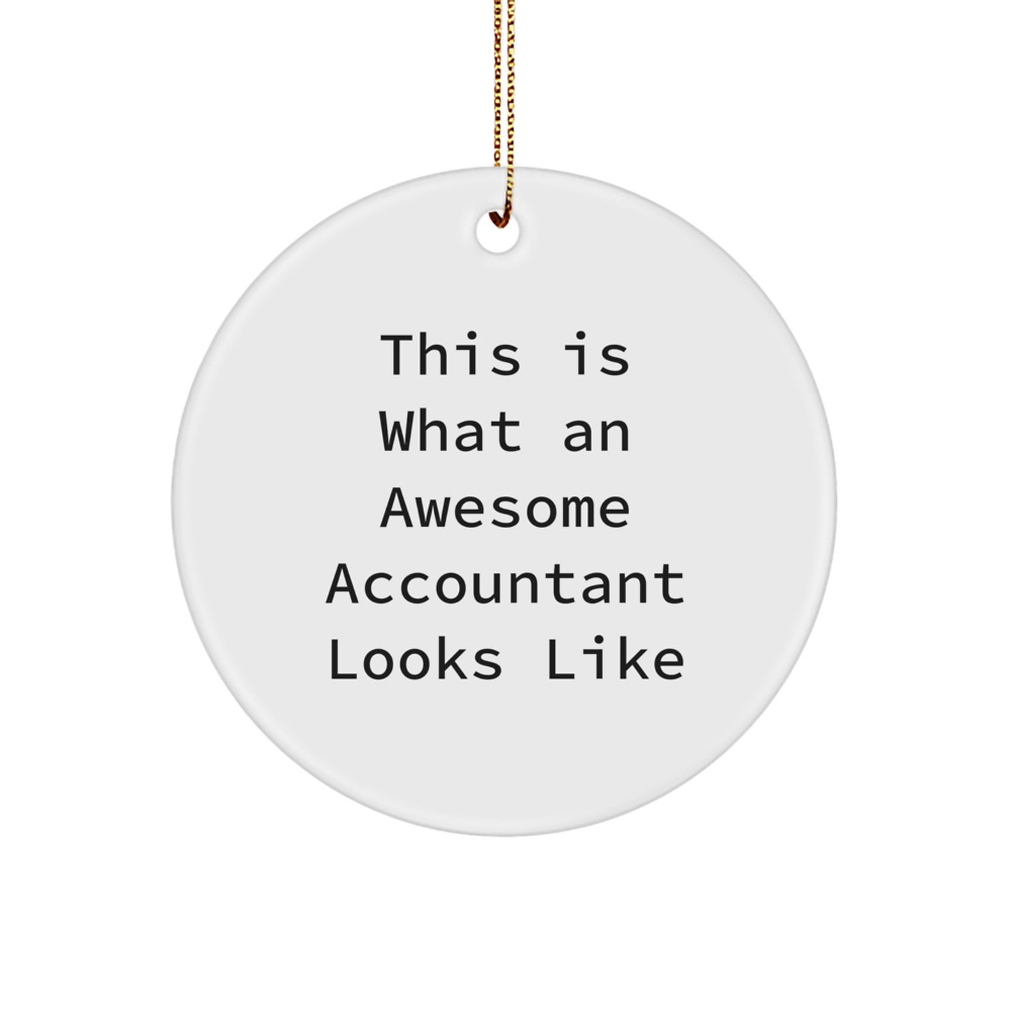 Funny Accountant Gifts from Friends, Cute Circle Ornament for Accountant Office, Inspirational Quote This Is What An Awesome Accountant Looks Like Christmas Unique Gifts - Image 1