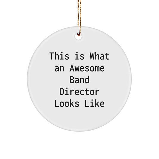 Funny Band Director Gifts from Friends - This Is What An Awesome Band Director Looks Like Circle Ornament for Christmas - Image 1