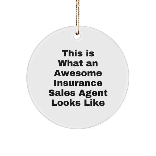 Funny Insurance Sales Agent Gifts for Men, Christmas Unique Circle Ornament, Gifts from Men to Insurance Sales Agent - Image 1