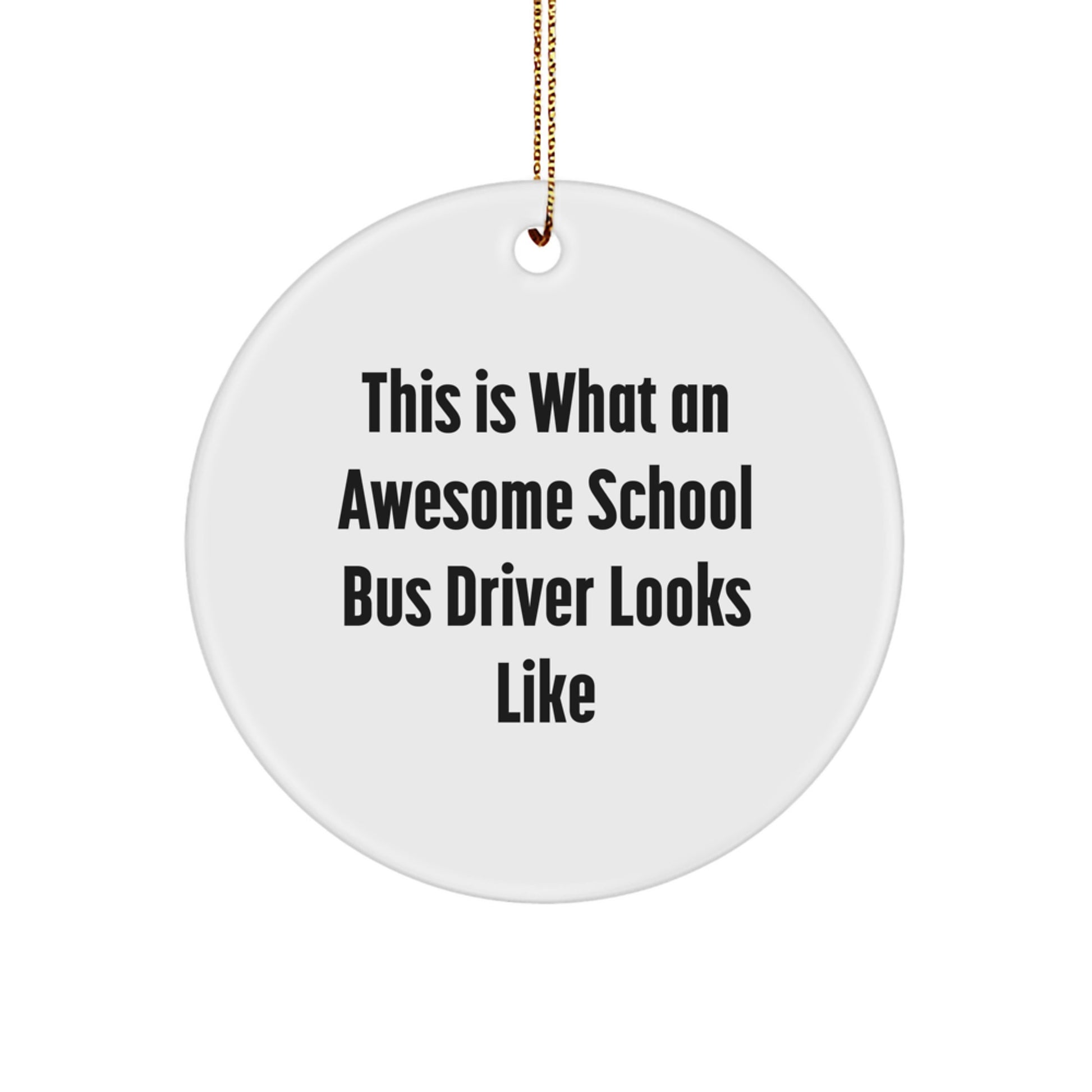 Funny School Bus Driver Gifts from Men to School Bus Driver - This Is What An Awesome School Bus Driver Looks Like Circle Ornament for Christmas - Image 1