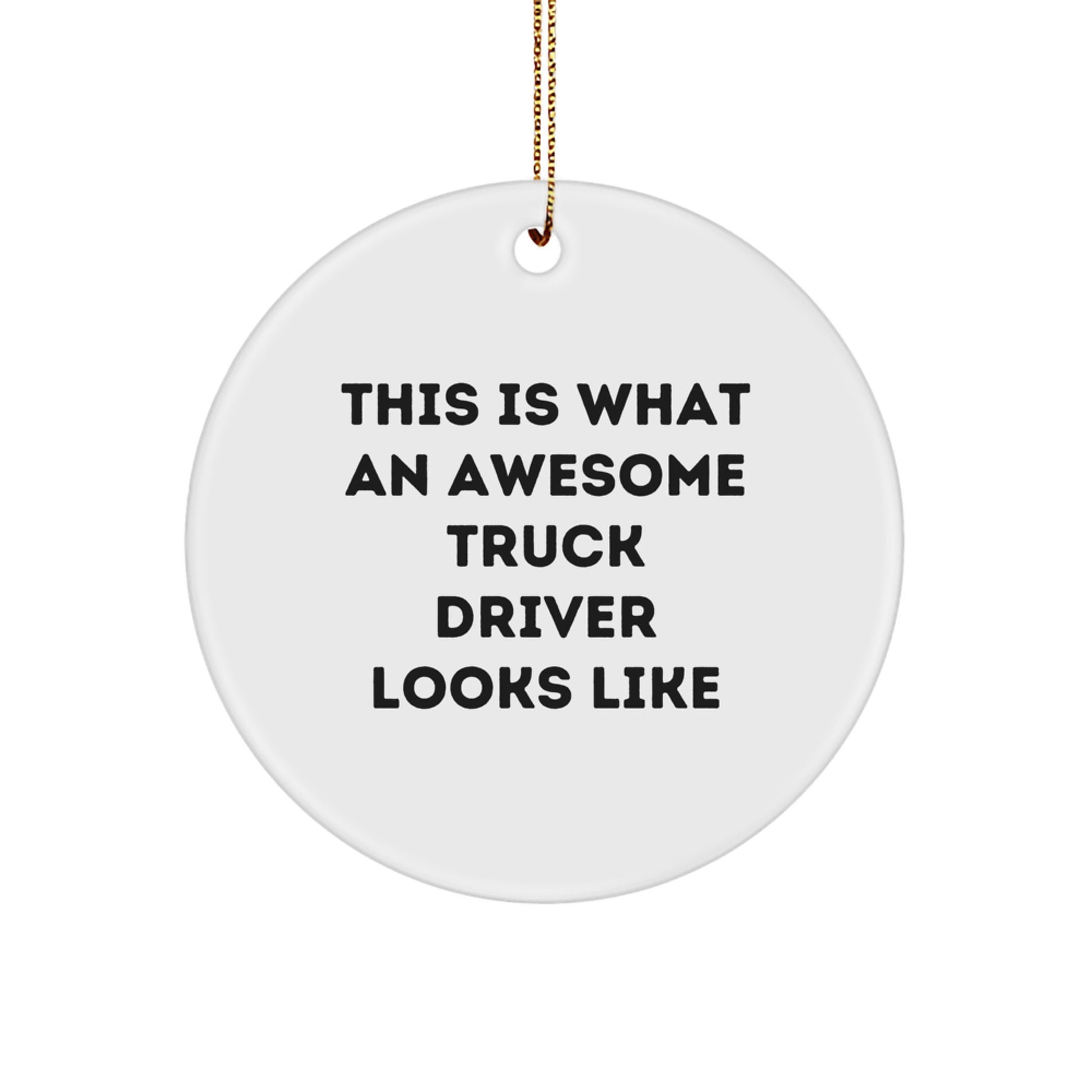 Funny Truck Driver Gifts from Friends - This Is What Awesome Looks Like Circle Ornament for Christmas - Image 1