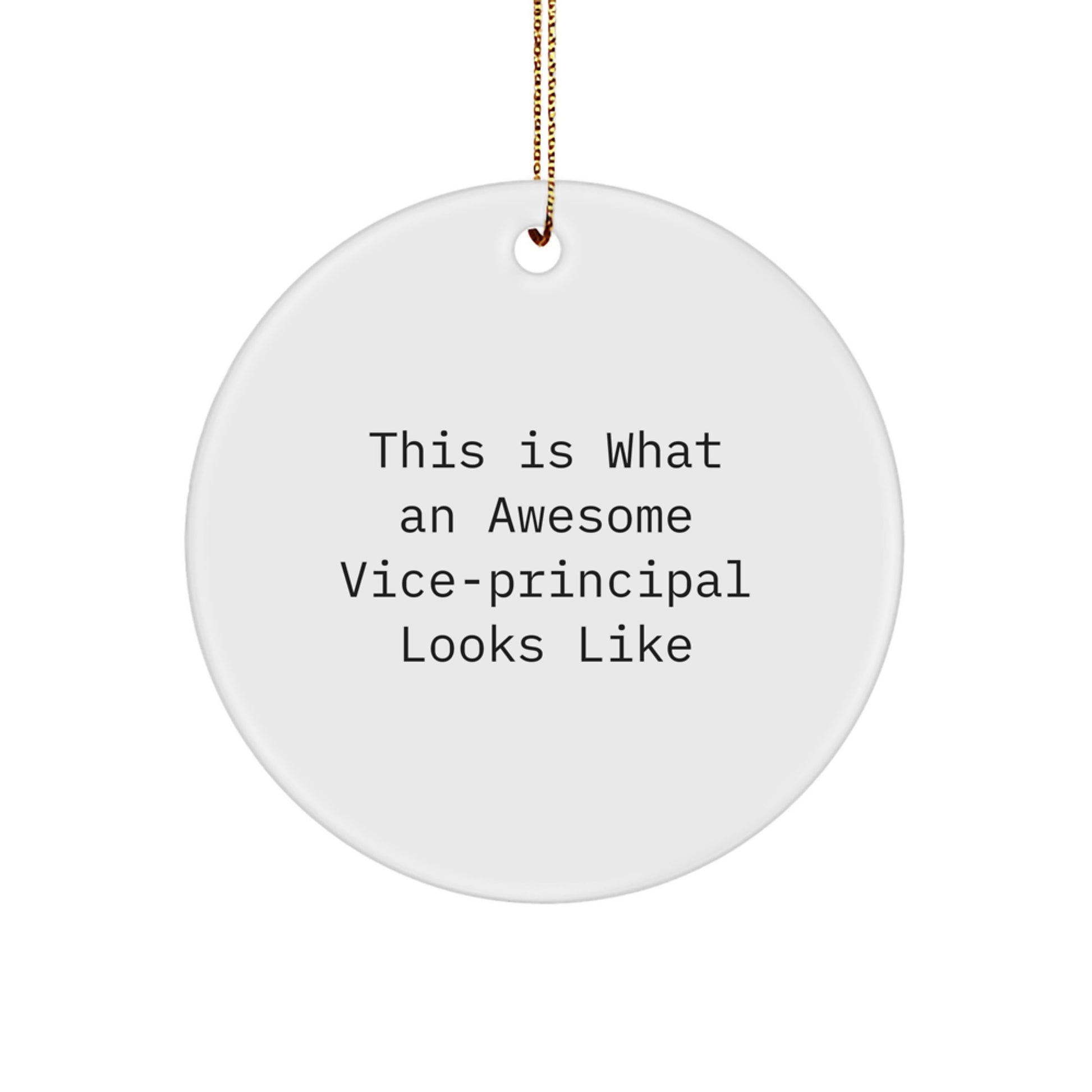Funny Vice-Principal Gifts, This Is What An Awesome Vice-principal Looks Like Circle Ornament, White, Christmas Unique Gifts from Friends to Vice-principal - Image 1